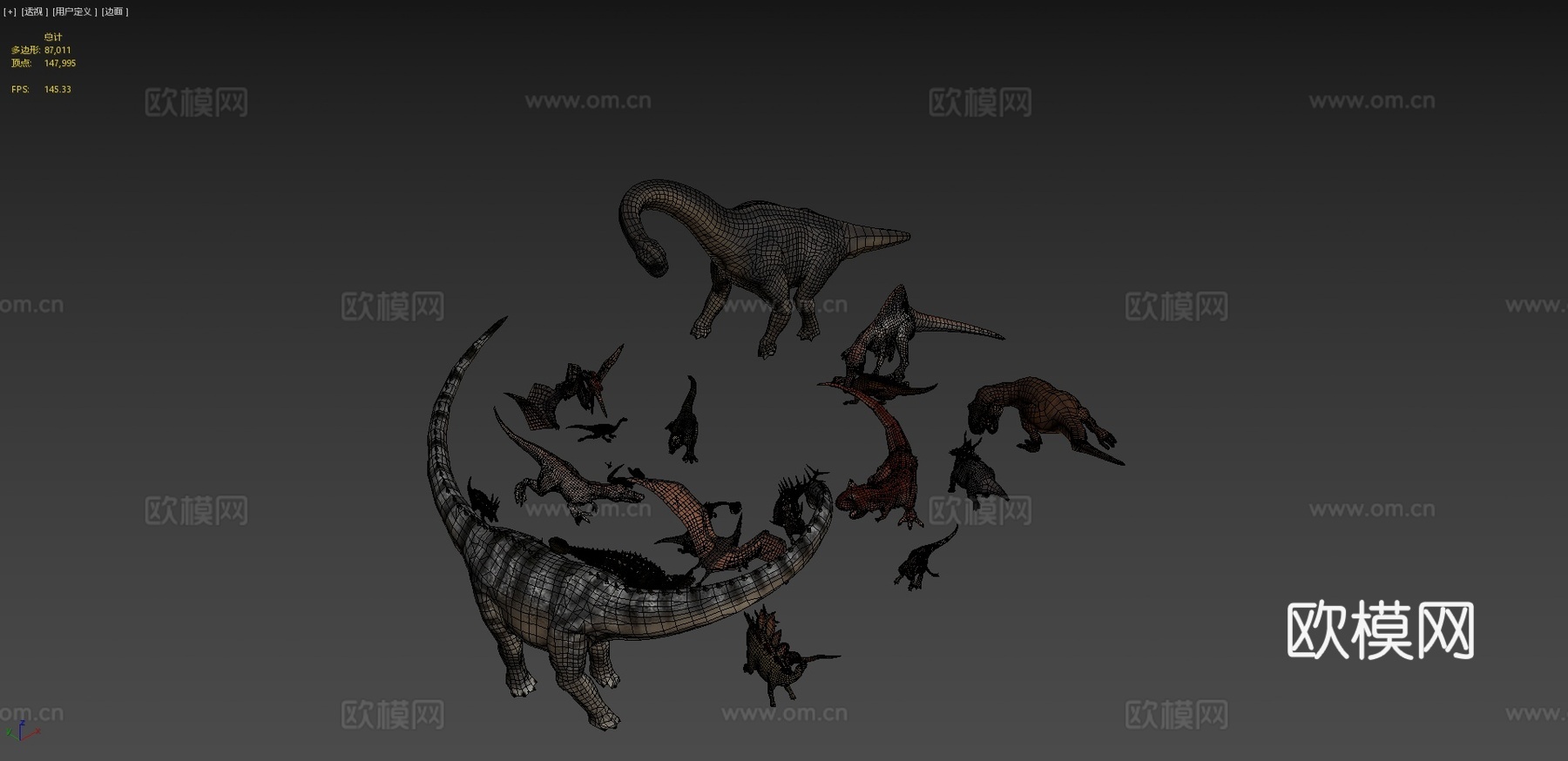 侏罗纪包第一卷&amp;第二卷模型3d模型