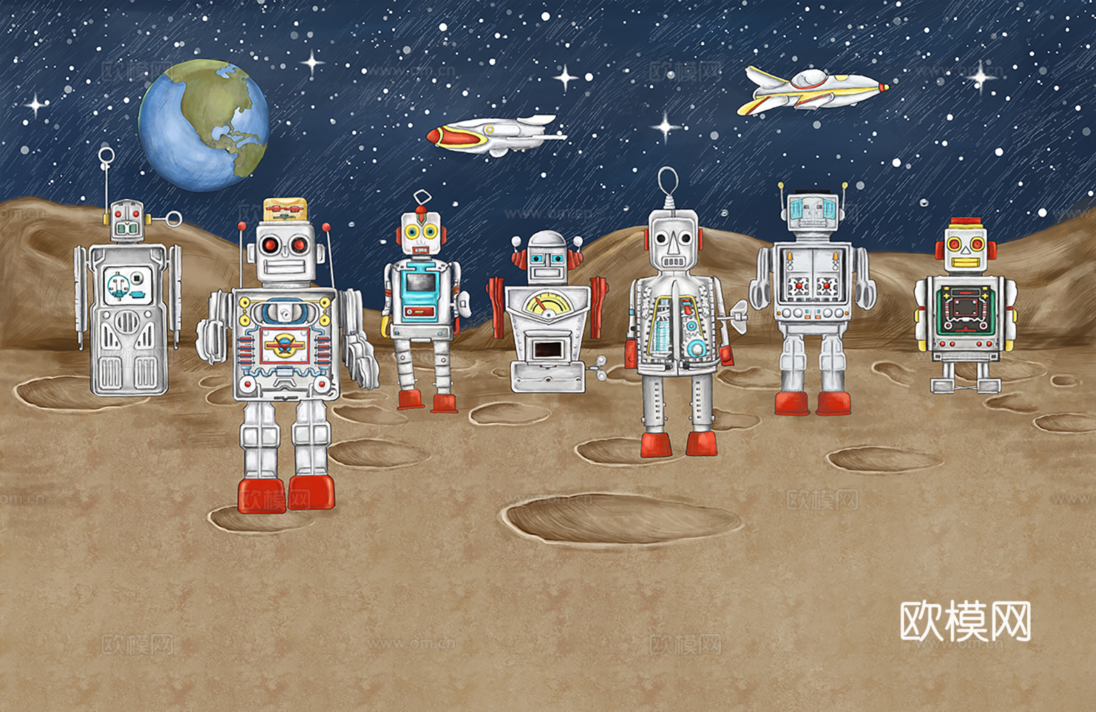 现代 简约 可爱 儿童壁纸 墙布下载