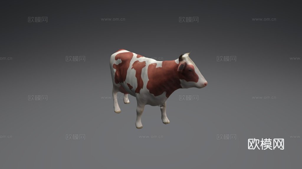 扫描奶牛3d模型