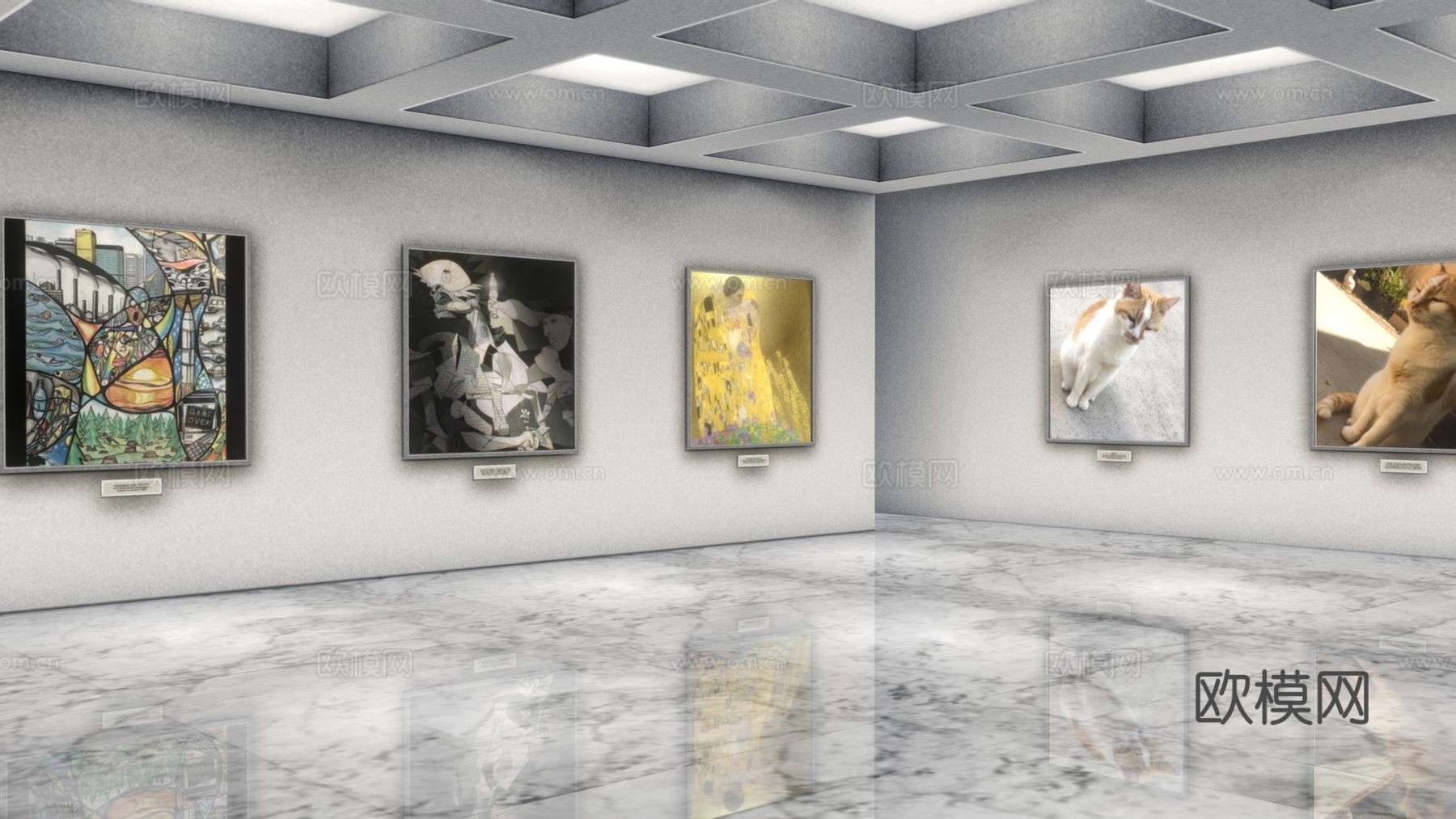 猫、植物与艺术展3d模型