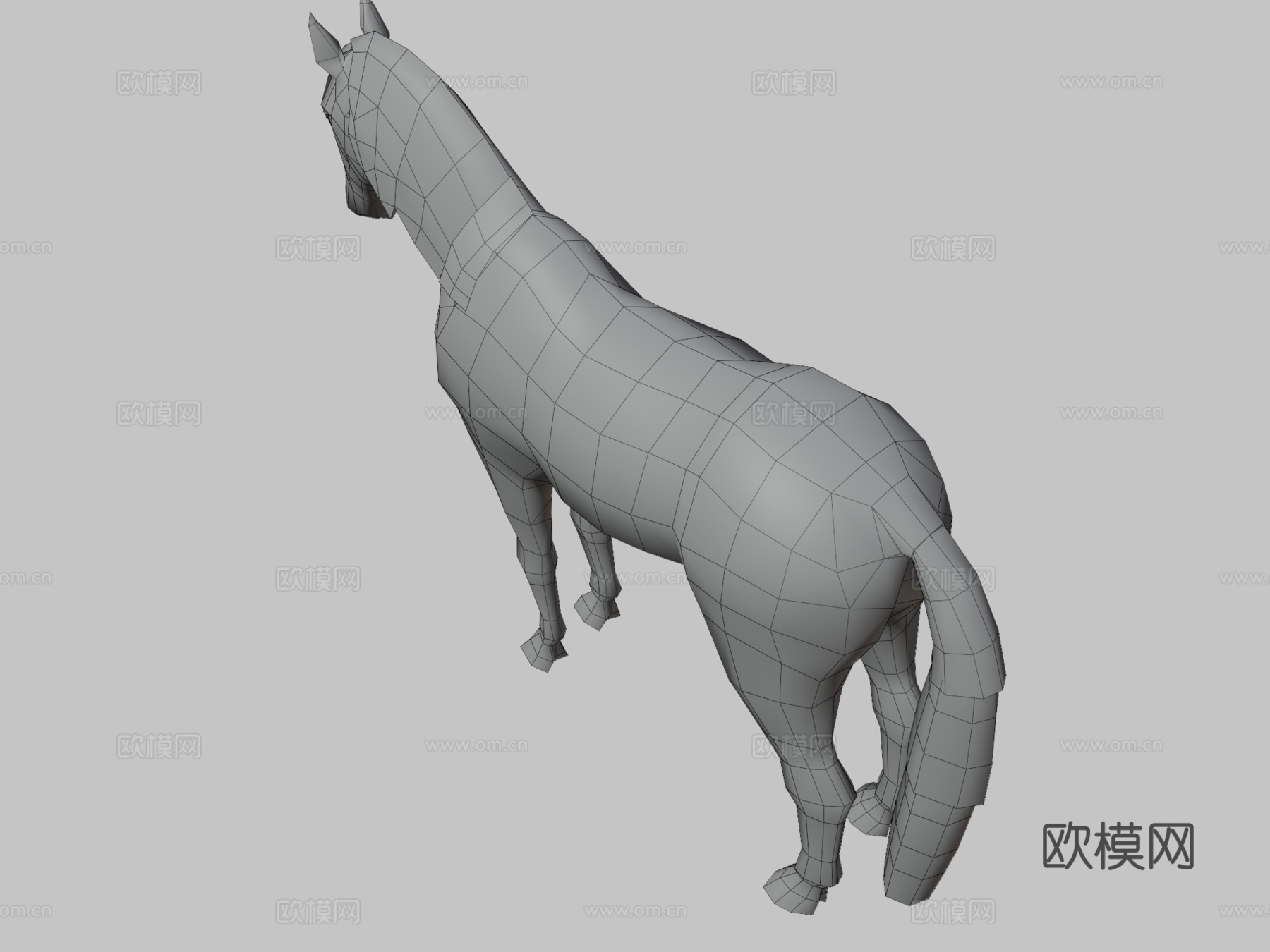 低多边形马3d模型