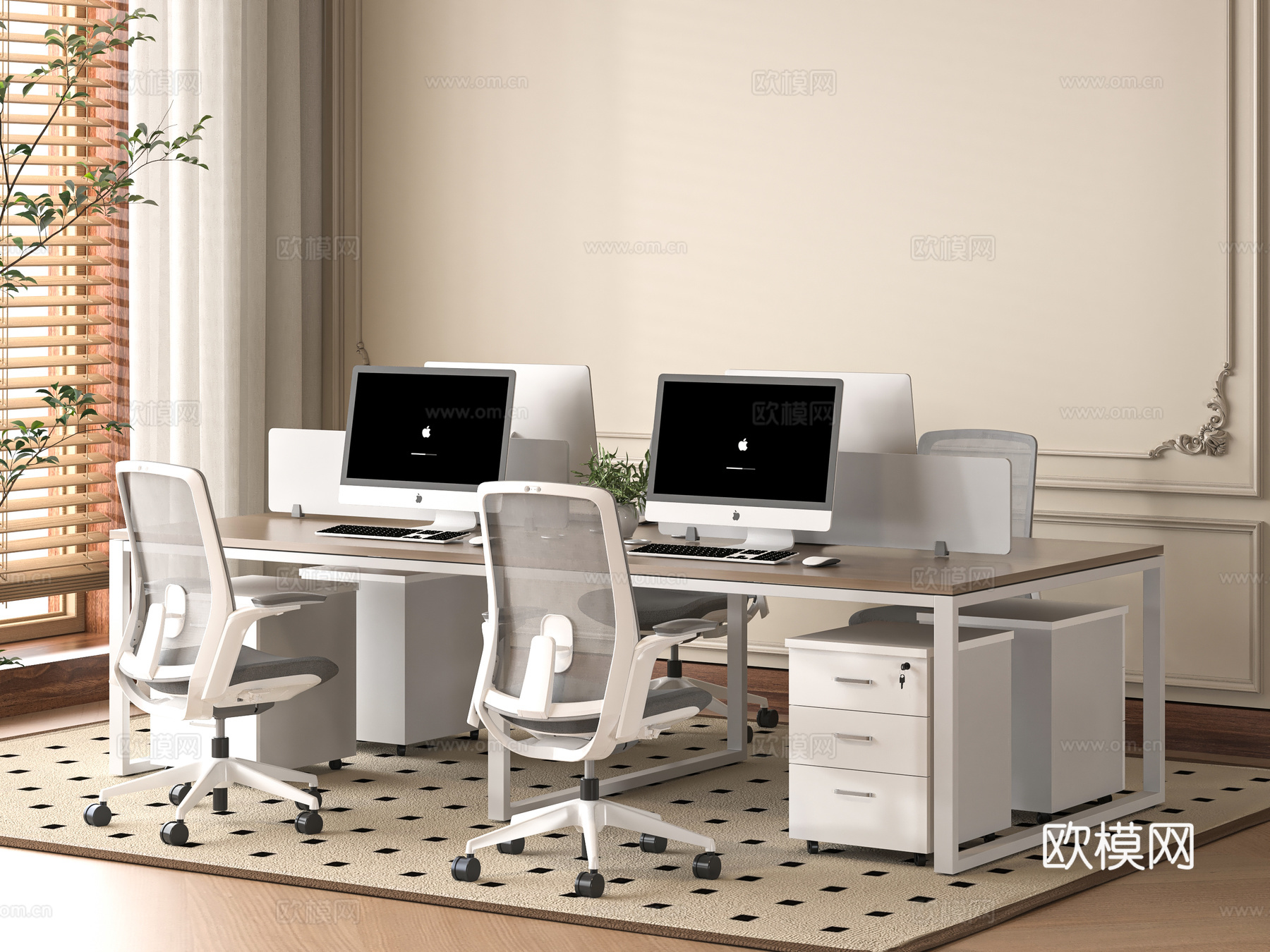 现代办公桌椅3d模型