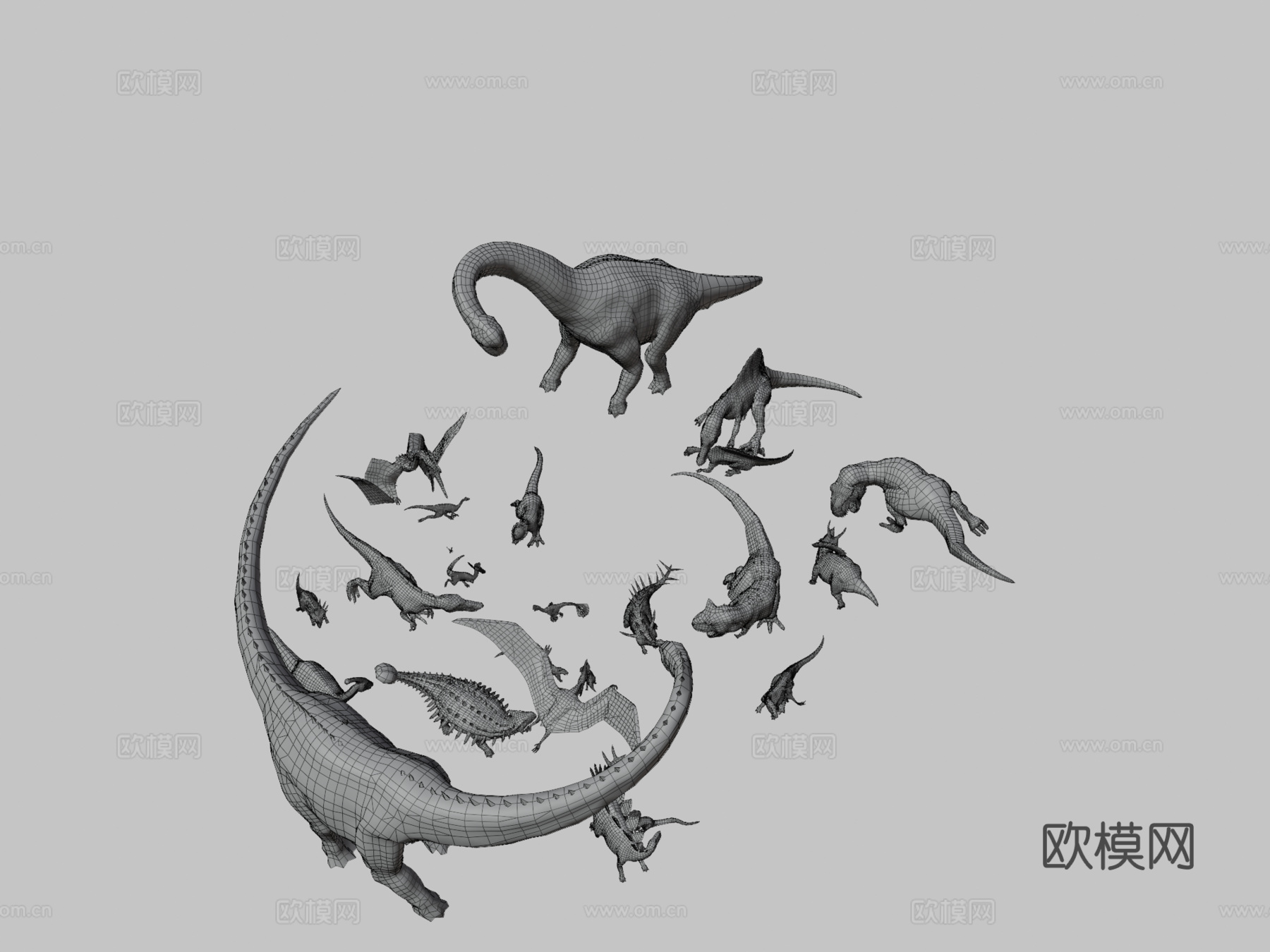侏罗纪包第一卷&amp;第二卷模型3d模型