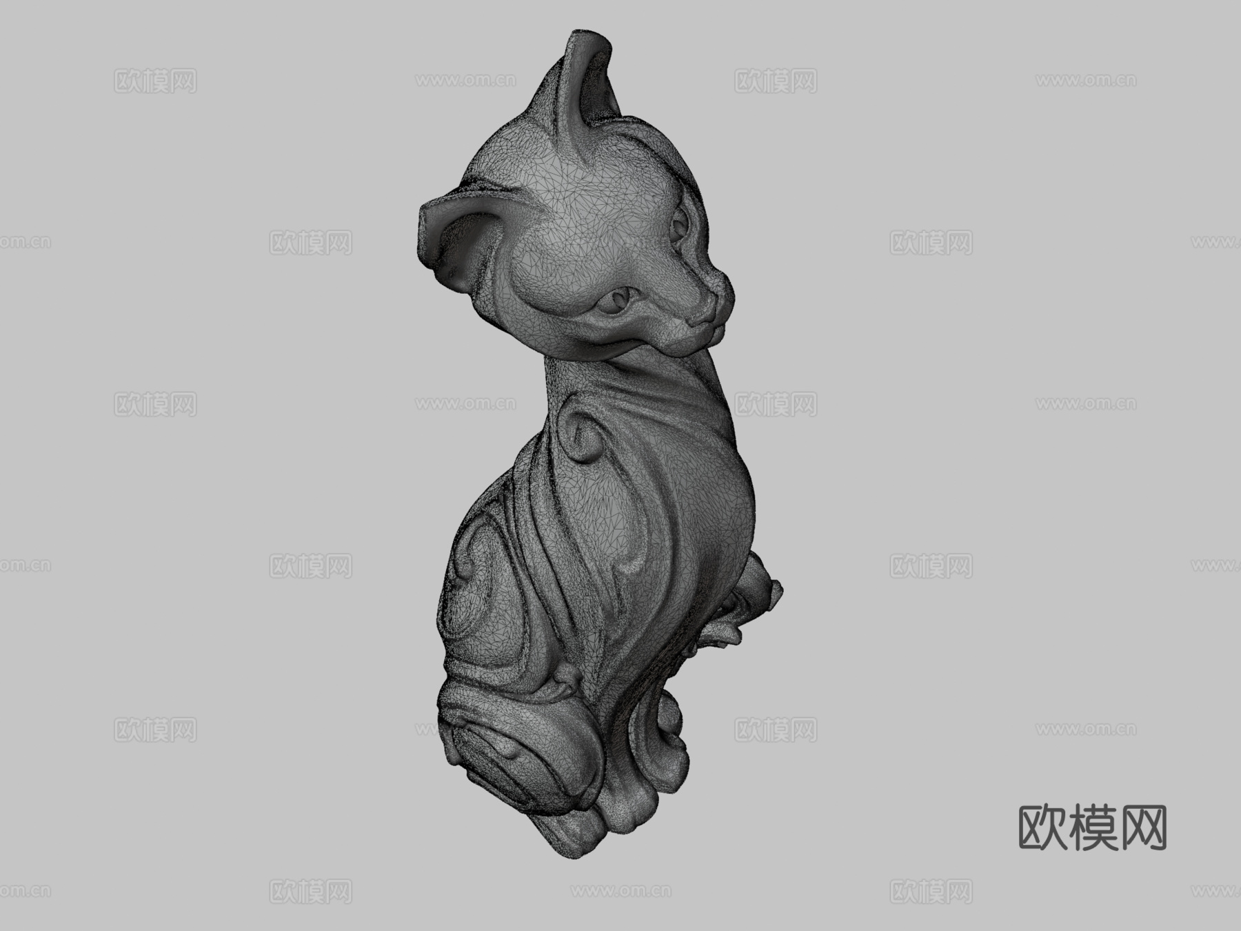 猫雕像3d模型