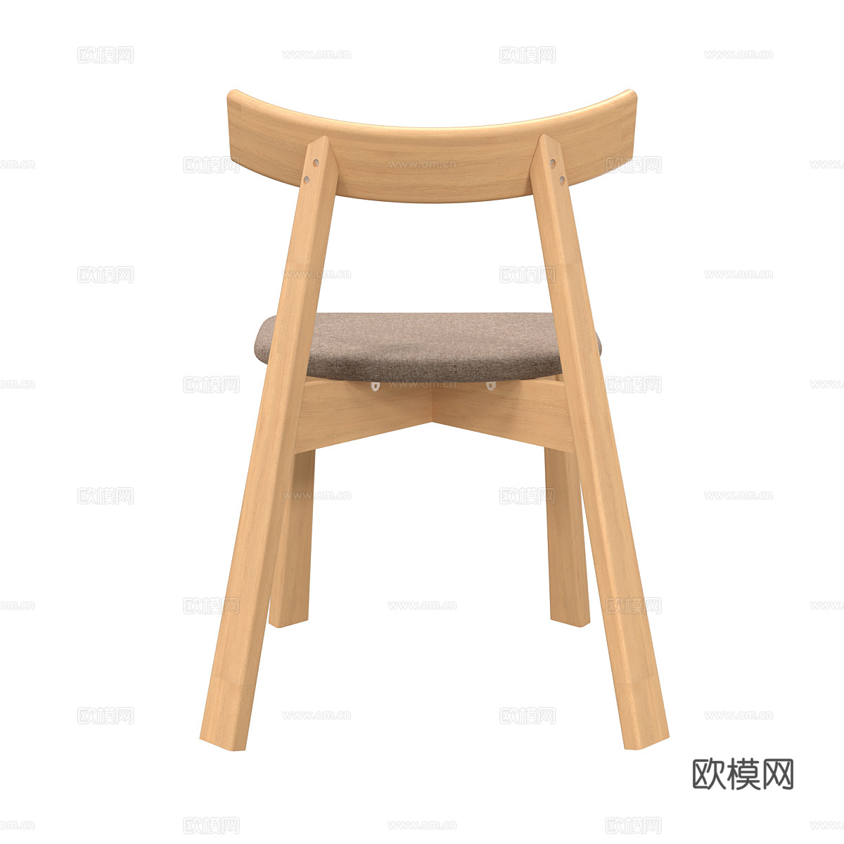 现代意式木质单椅3d模型