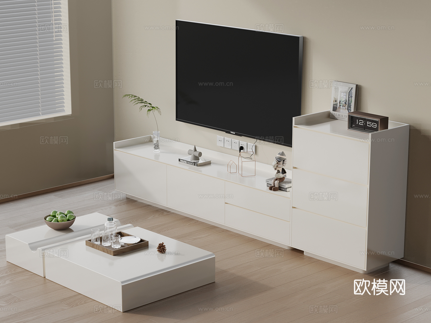 现代电视柜 茶几 家具组合3d模型