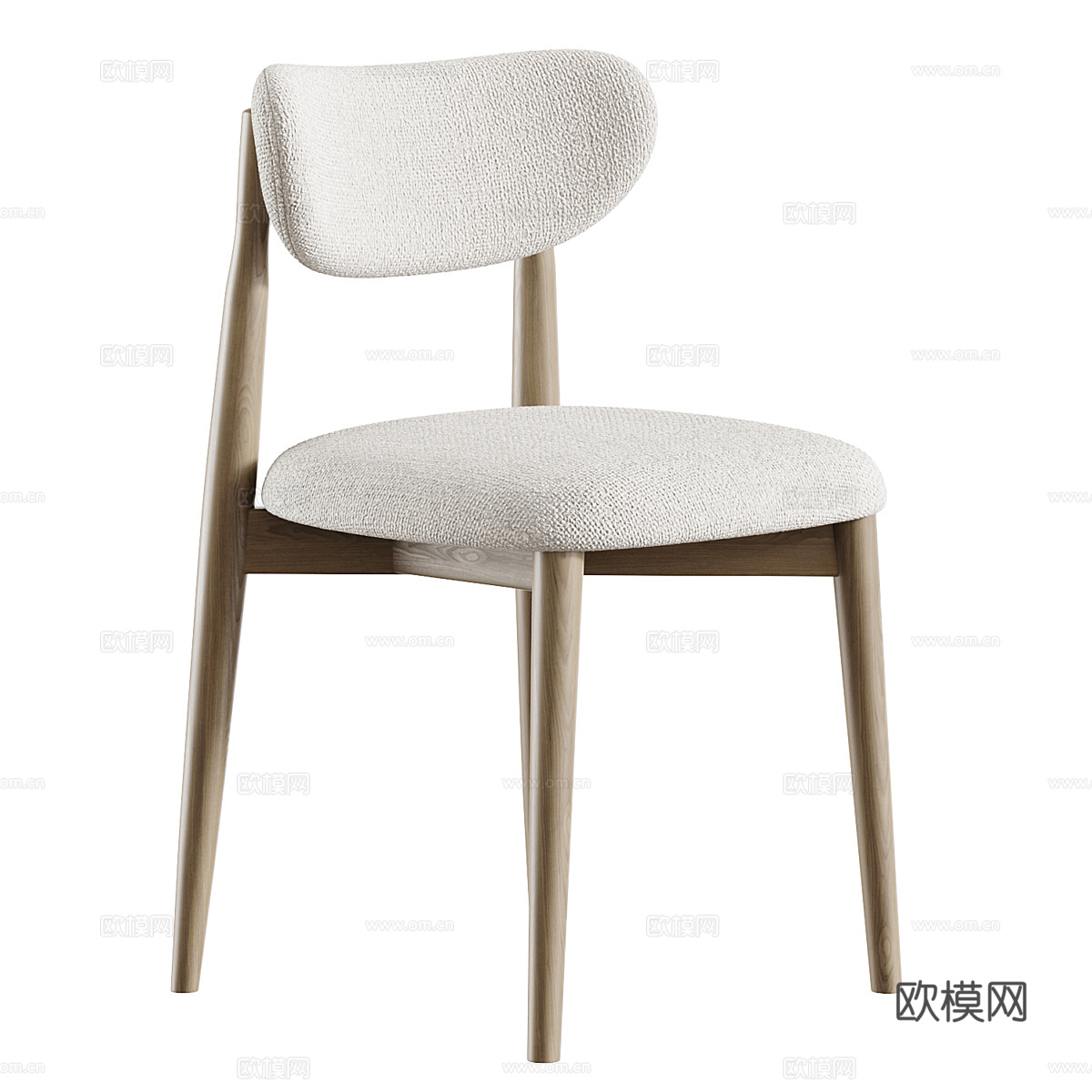 新中式原木餐桌椅组合3d模型