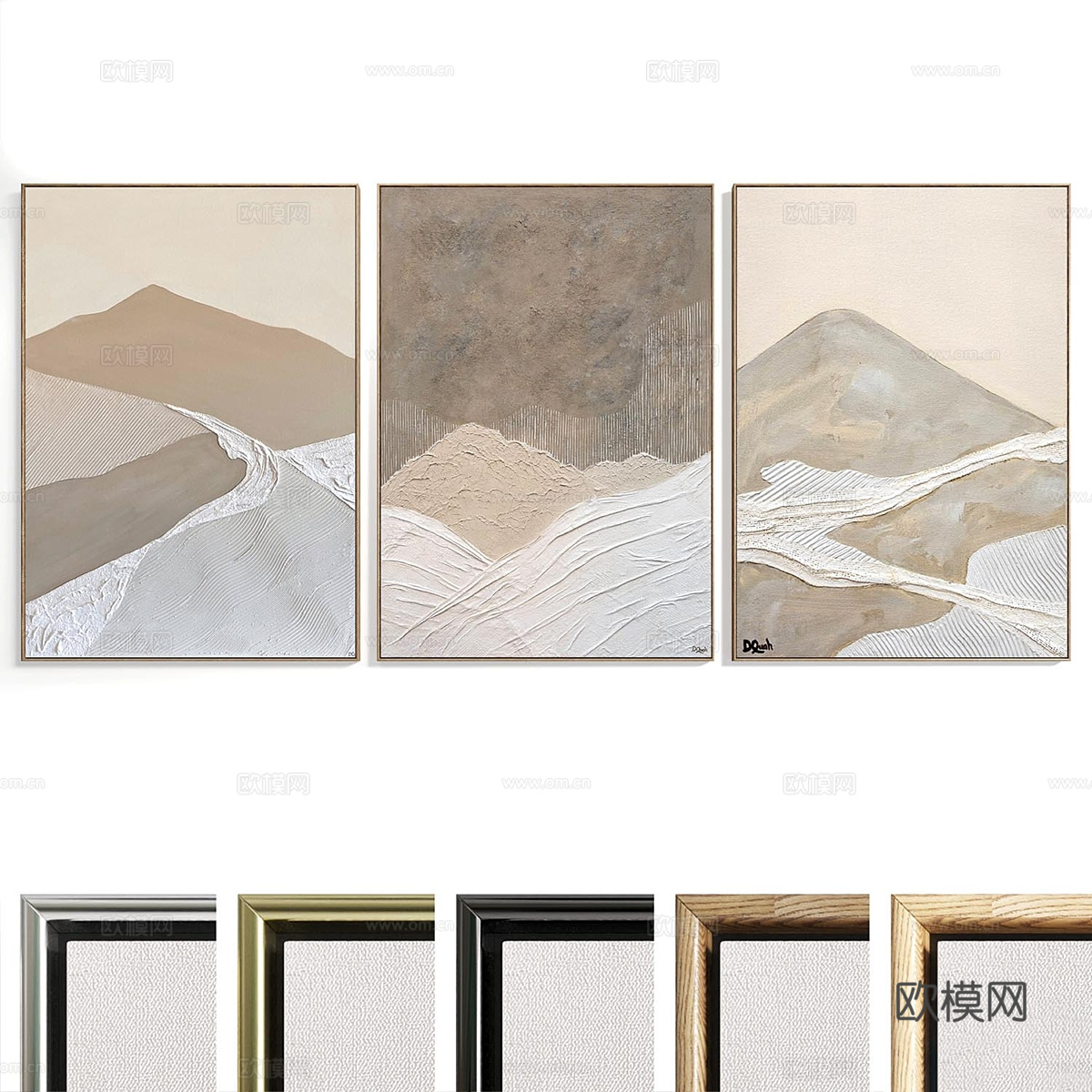 新中式装饰挂画3d模型