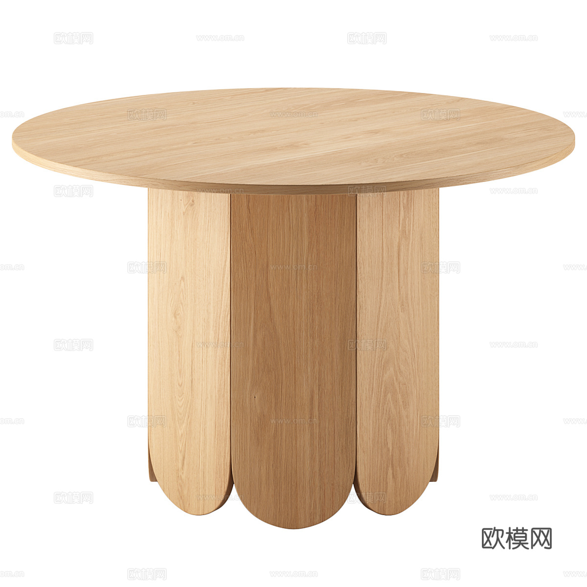 现代意式实木圆餐桌3d模型
