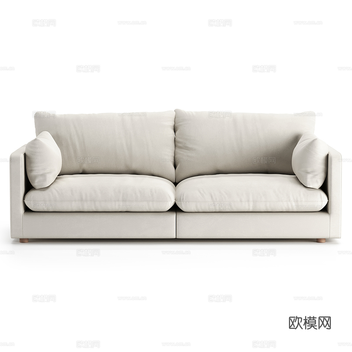 现代意式双人布艺休闲沙发3d模型