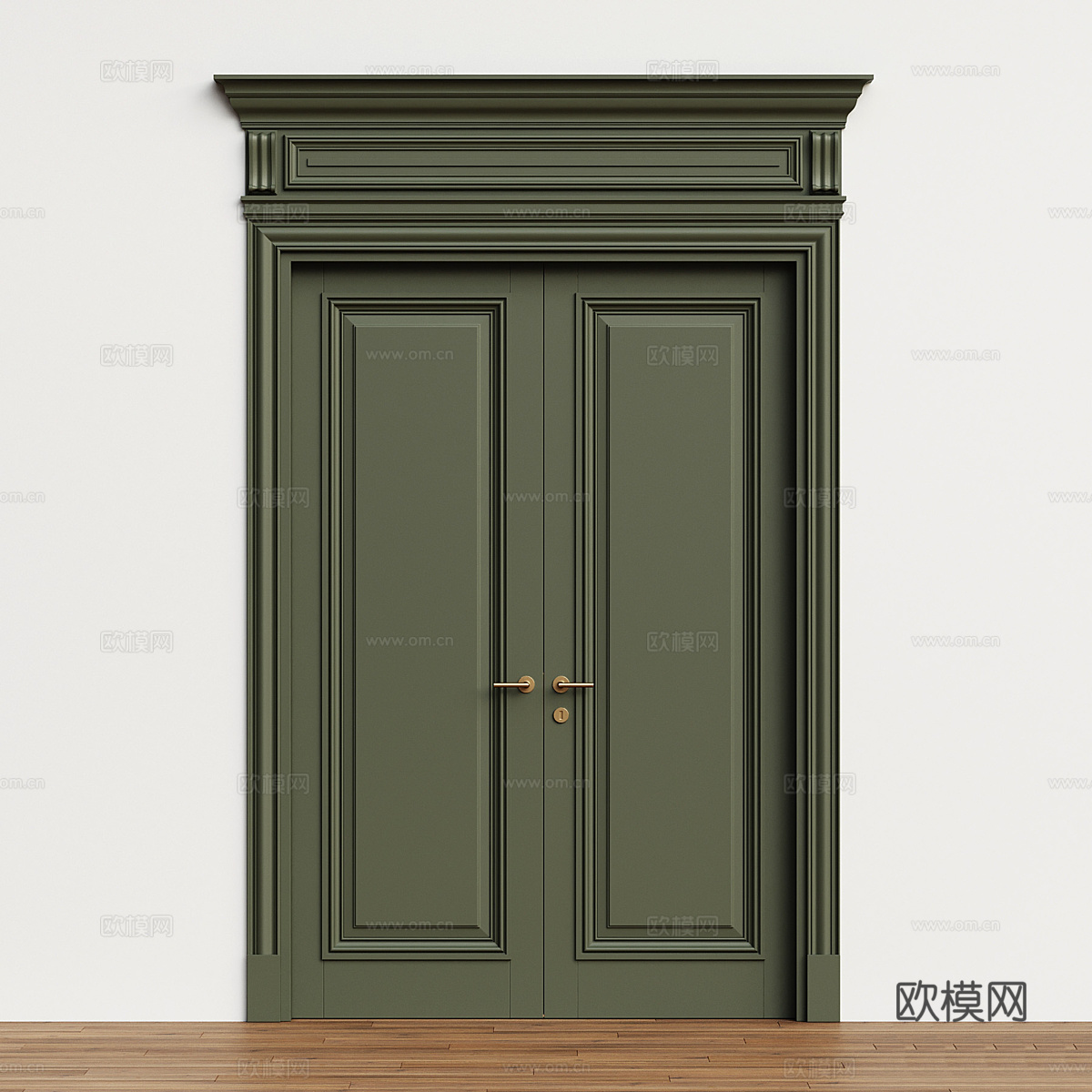 欧式法式对开门 双开门3d模型