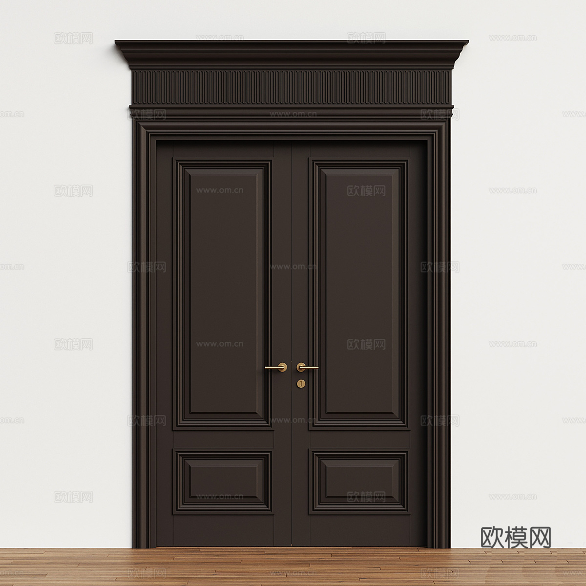 欧式法式对开门 双开门3d模型