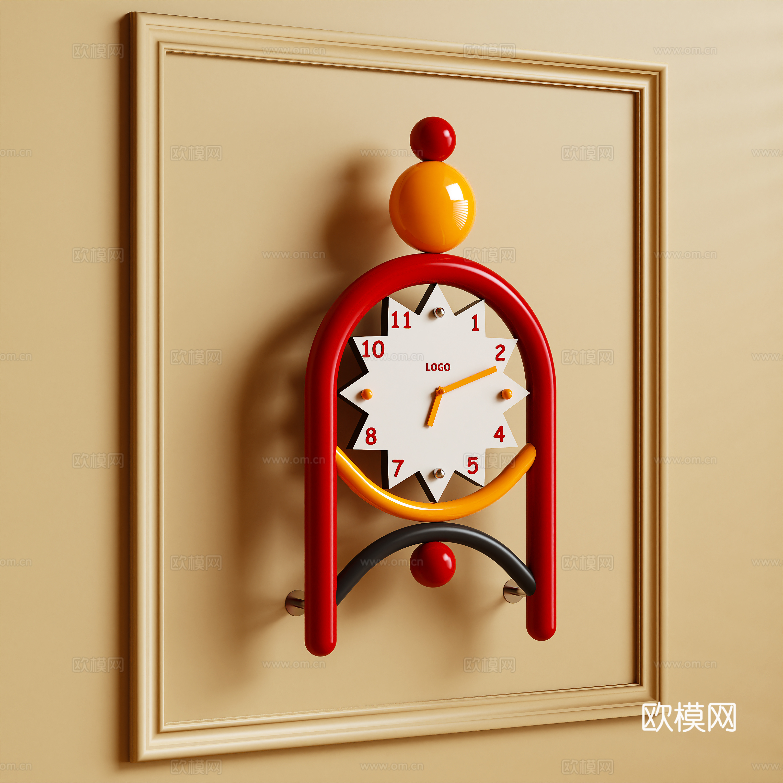 现代时钟 挂钟 多巴胺3d模型