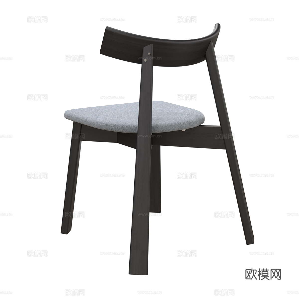 现代意式木质单椅3d模型