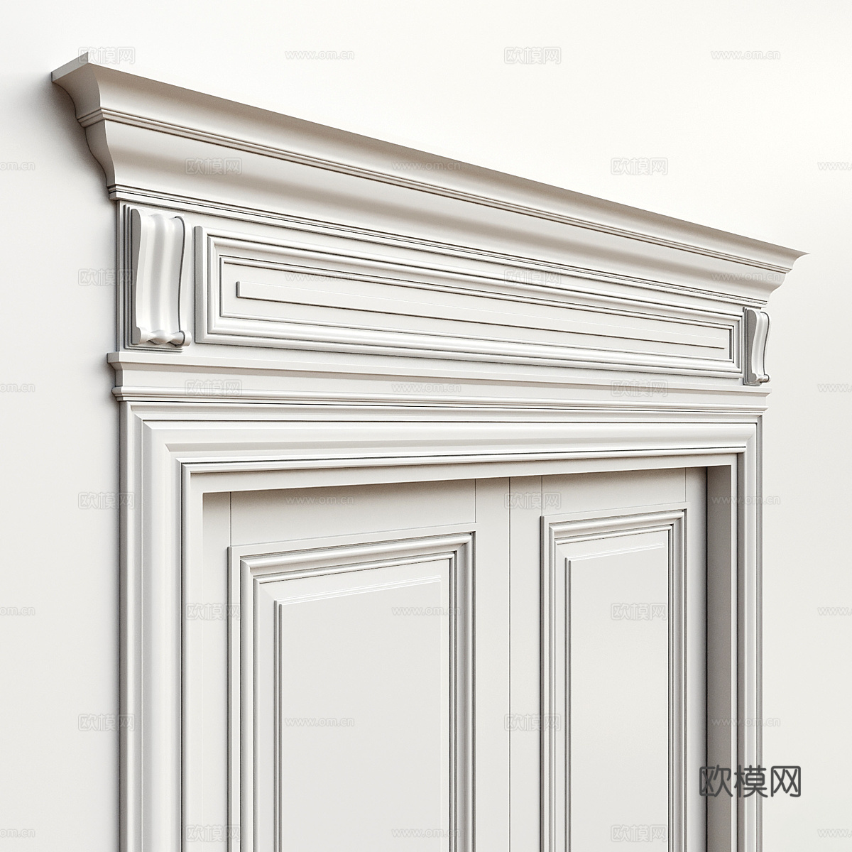 欧式法式对开门 双开门3d模型