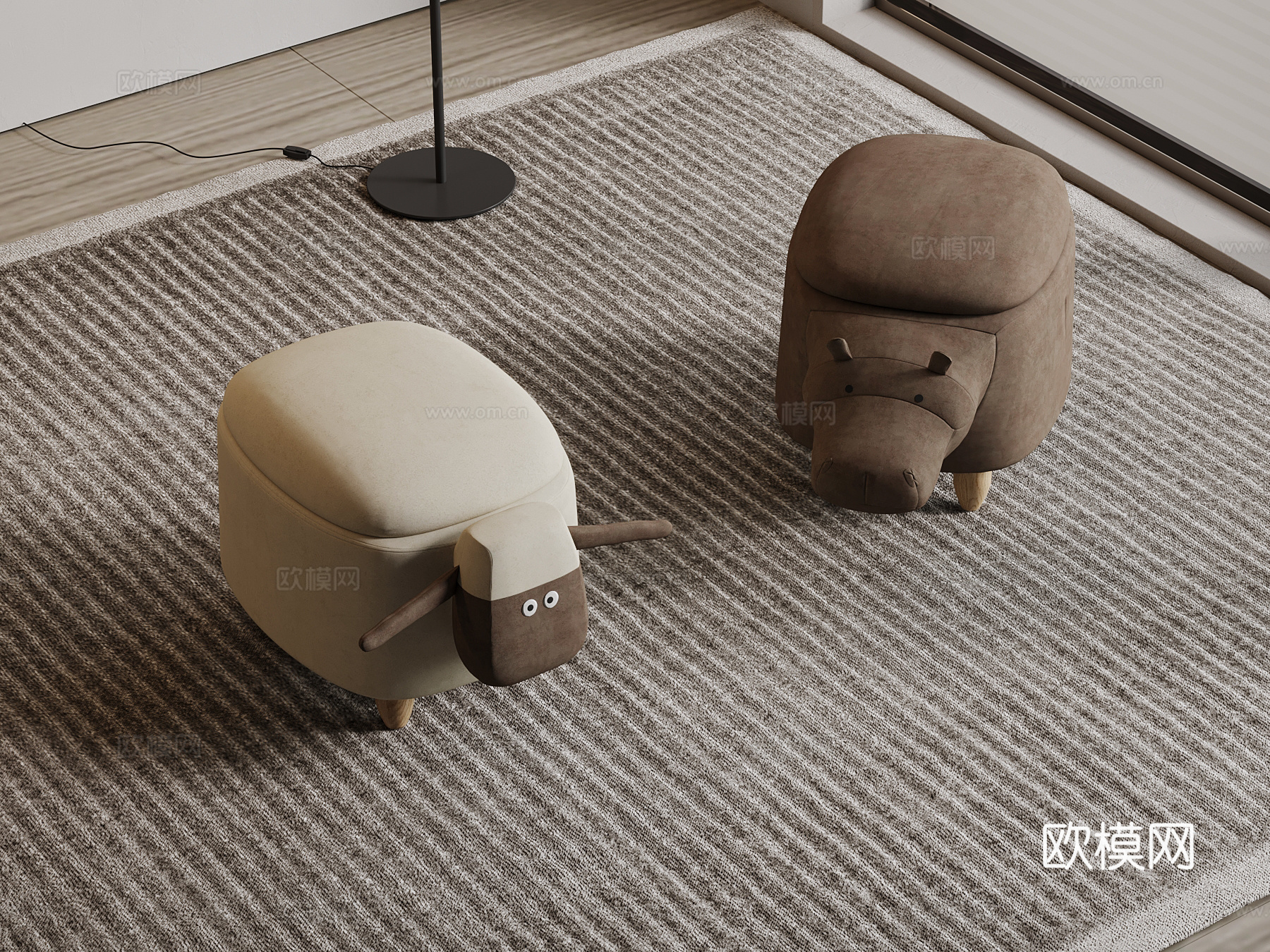 现代儿童椅 卡通椅3d模型
