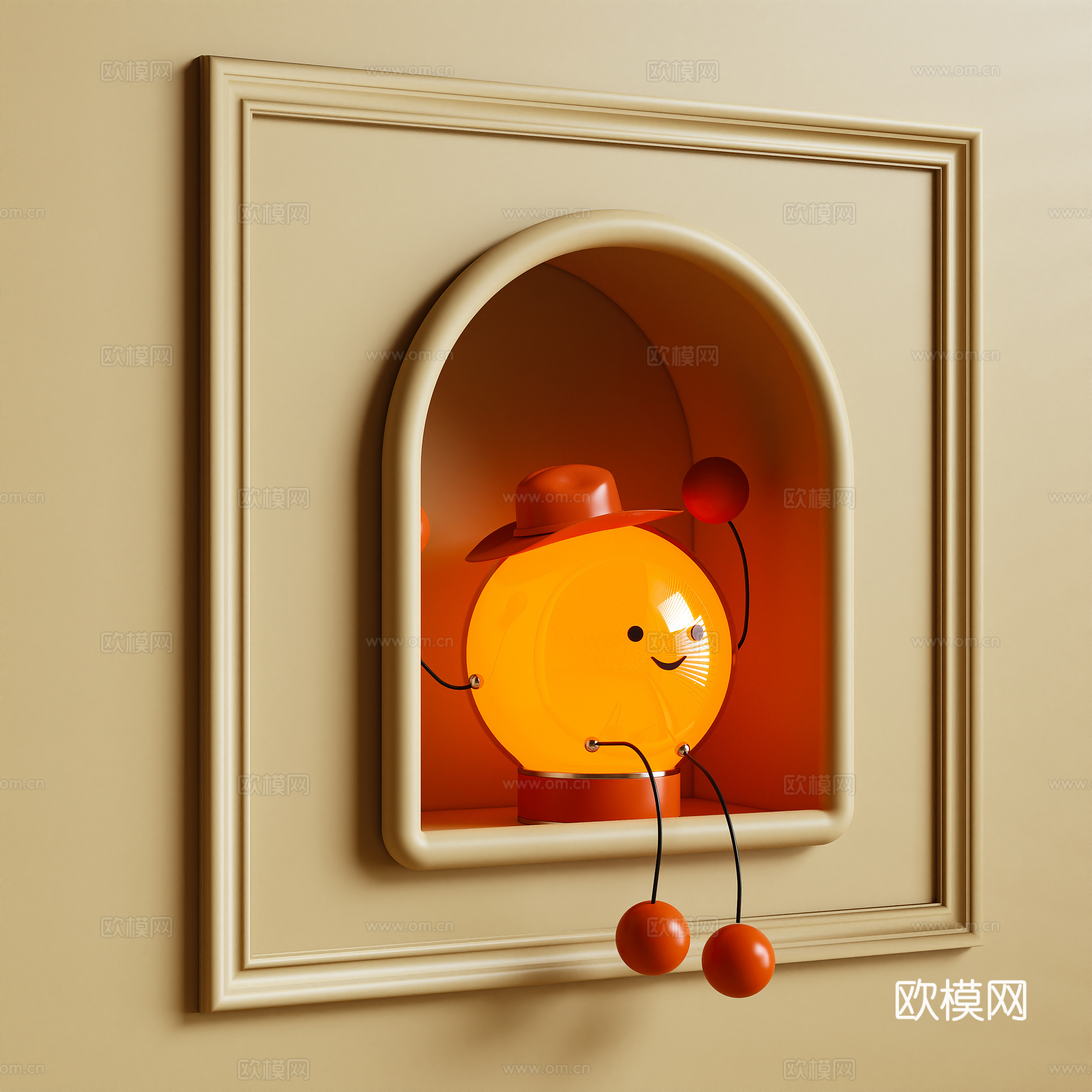 现代台灯 摆件 多巴胺3d模型