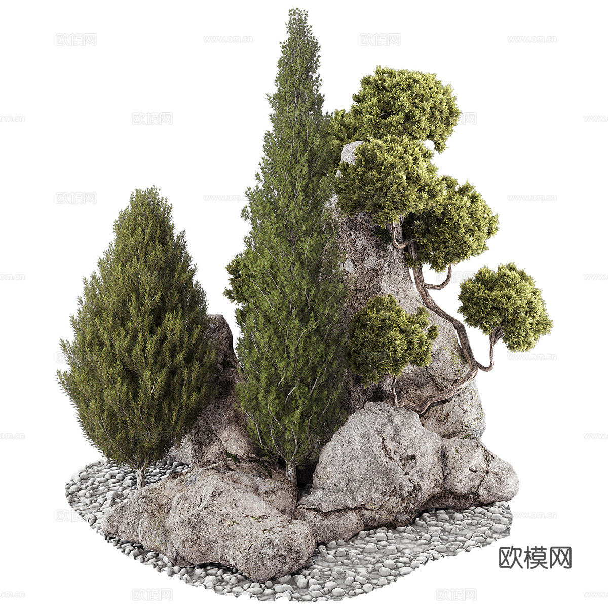 新中式景观小品3d模型