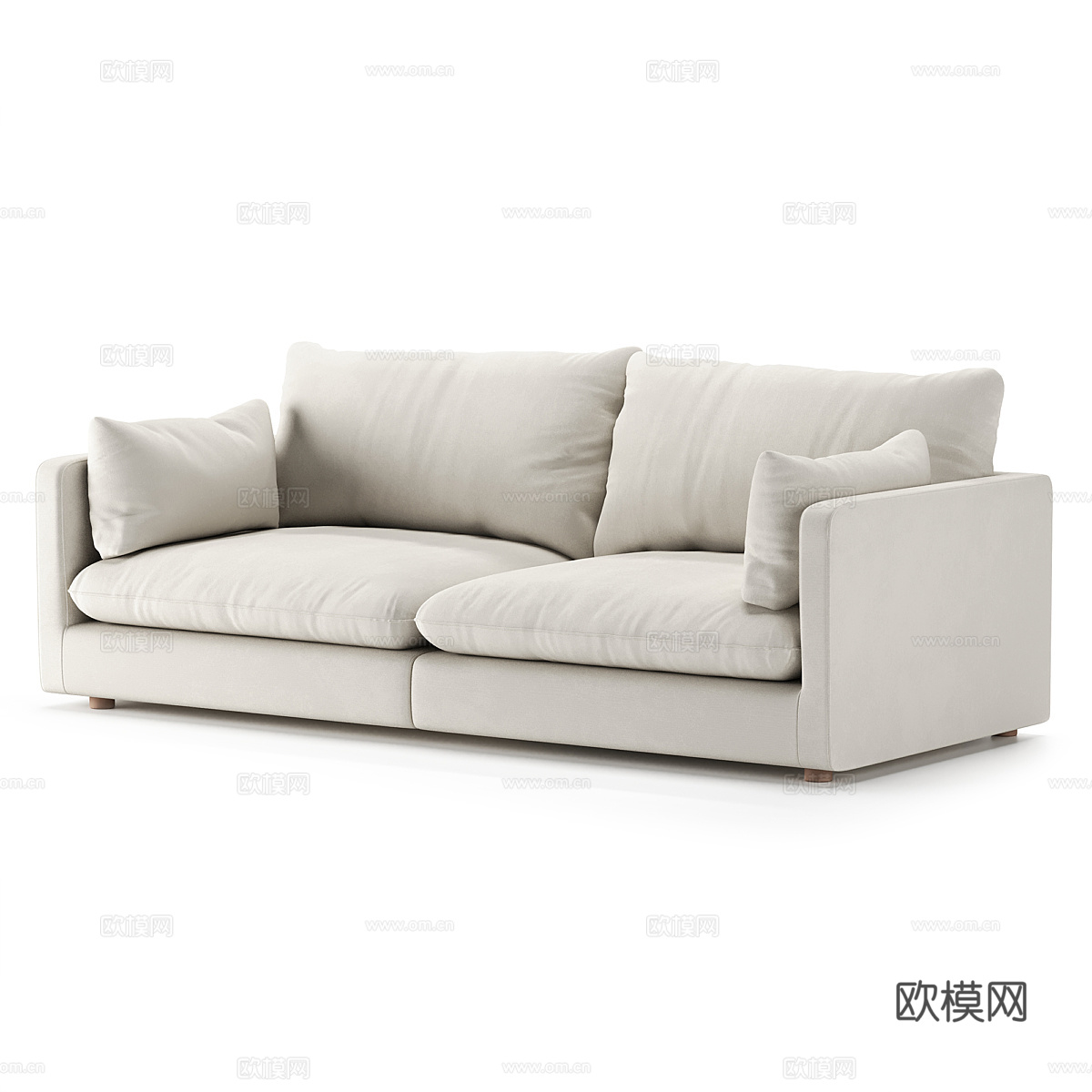 现代意式双人布艺休闲沙发3d模型