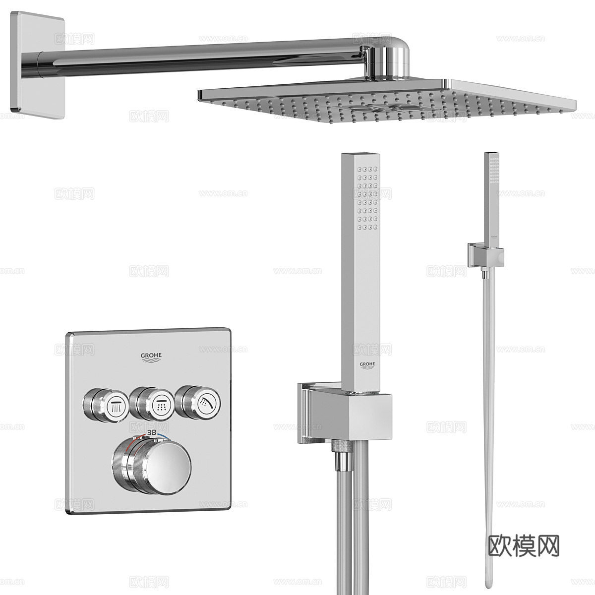 手持花洒免费3d模型