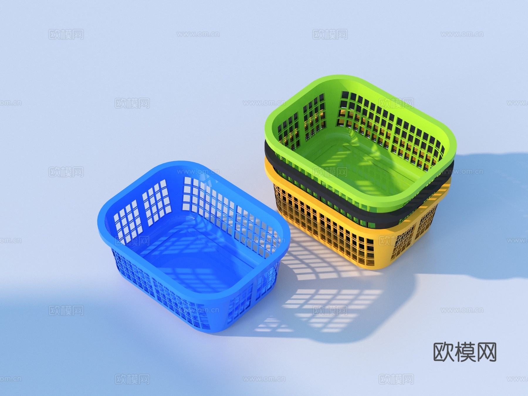 塑料筐 收纳筐 收纳箱 置物筐3d模型