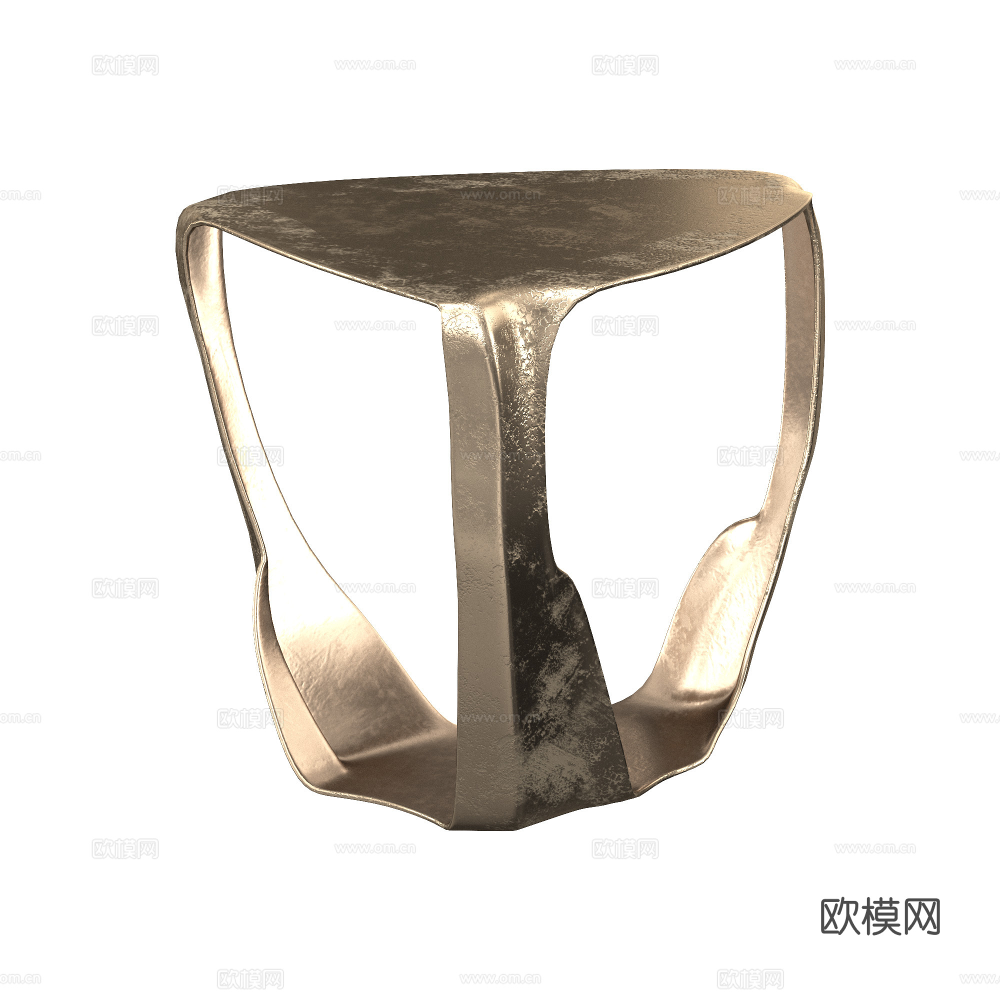 现代轻奢金属边几3d模型