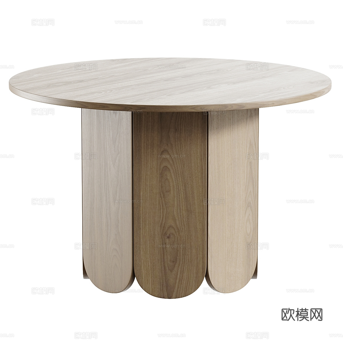 新中式原木餐桌椅组合3d模型