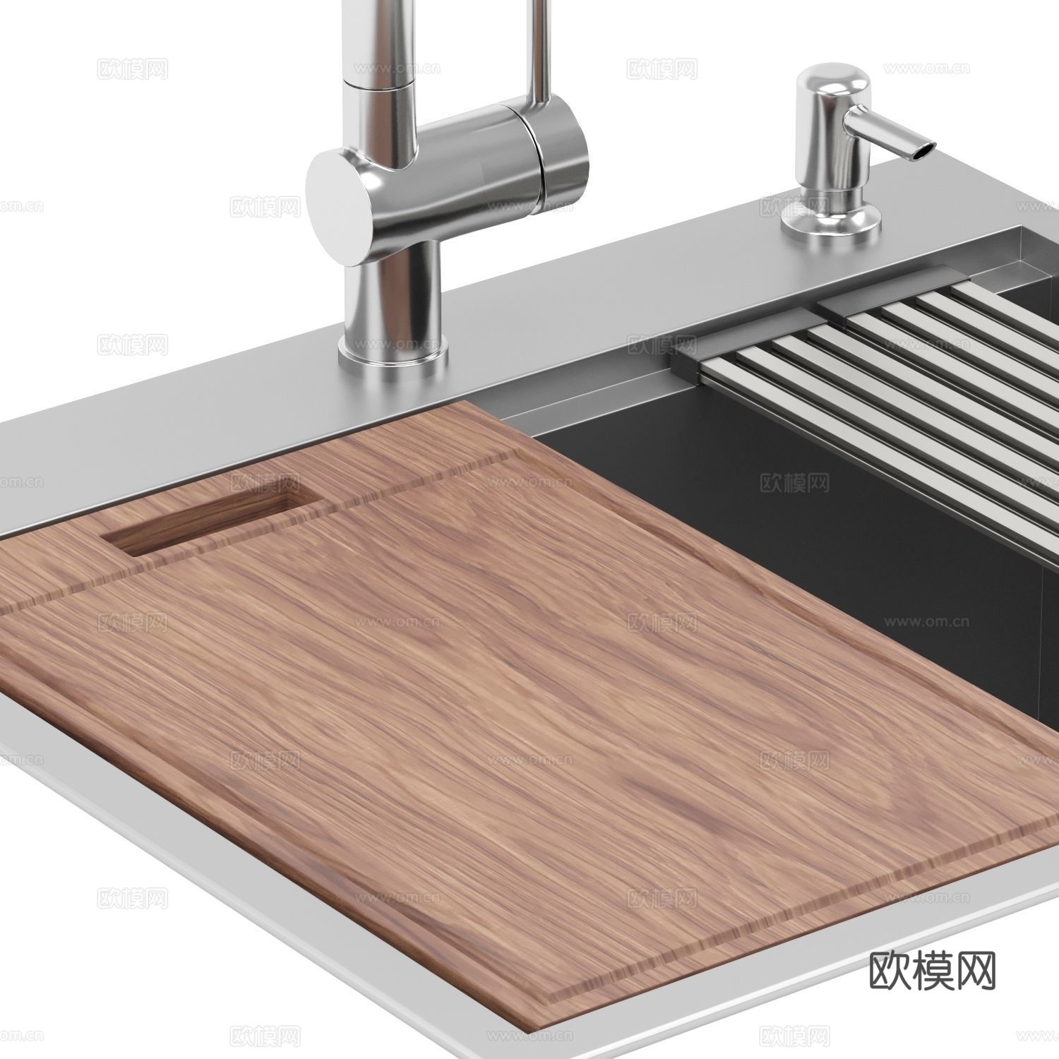 现代意式橱柜水槽 洗菜盆3d模型
