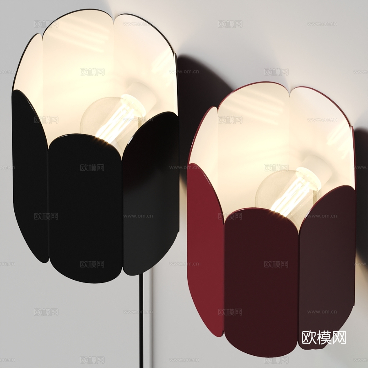 现代意式极简装饰壁灯3d模型