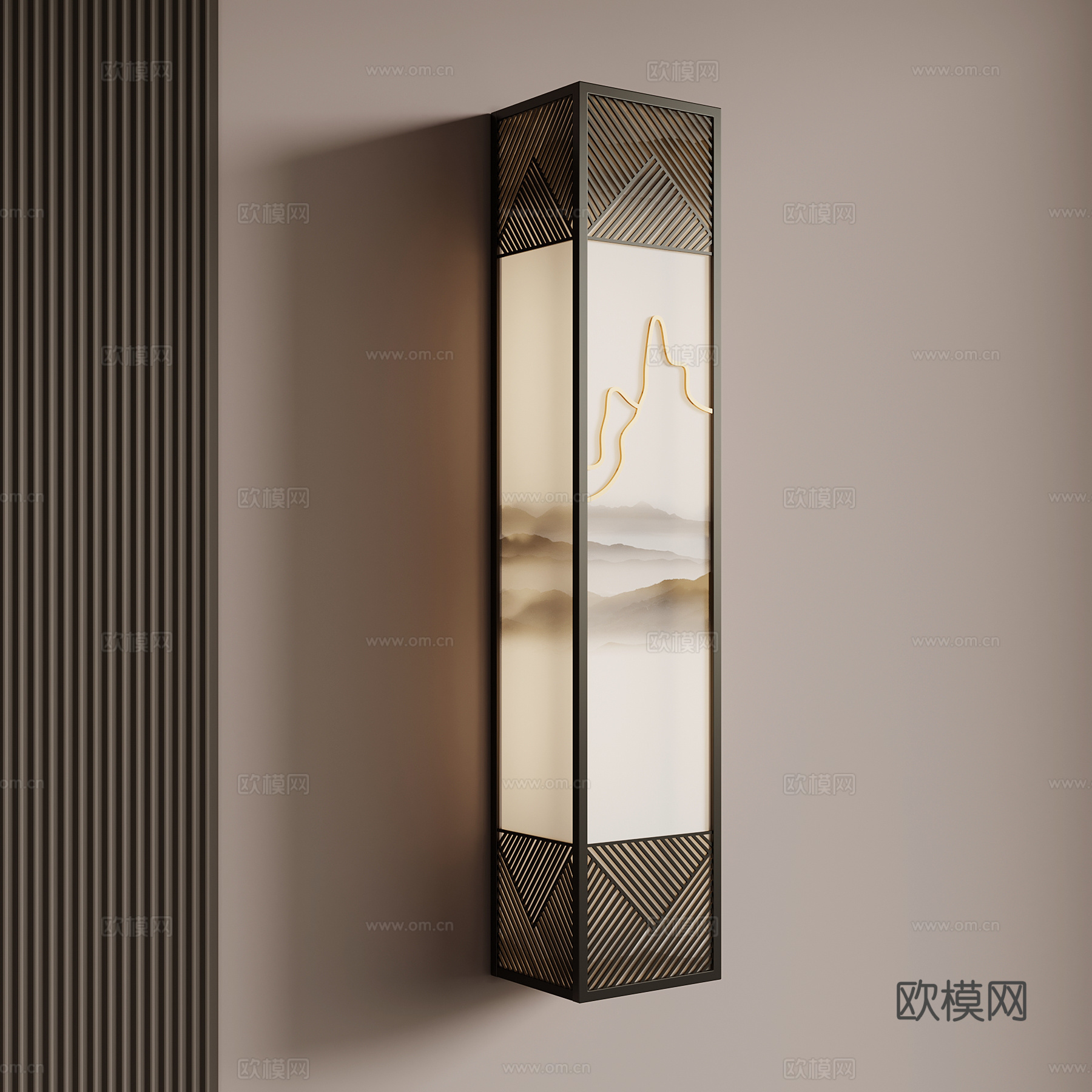 新中式壁灯 禅意壁灯su模型