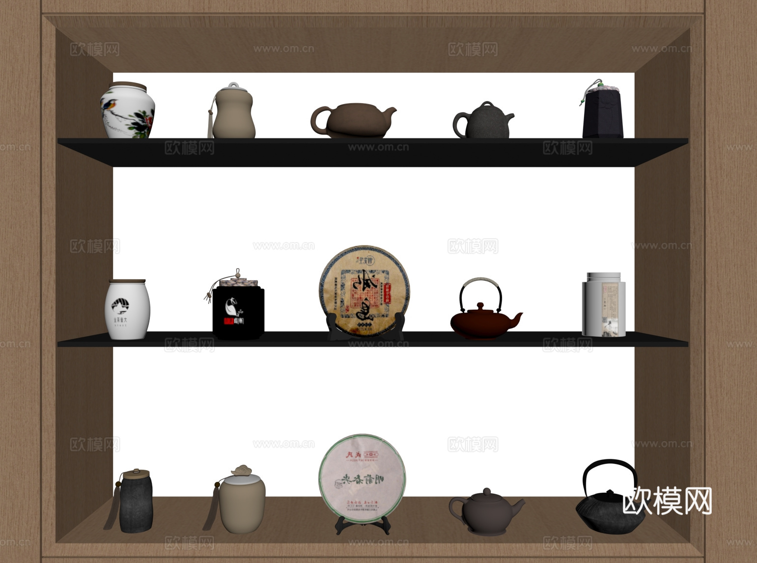 茶柜 现代茶柜 茶具 茶壶su模型