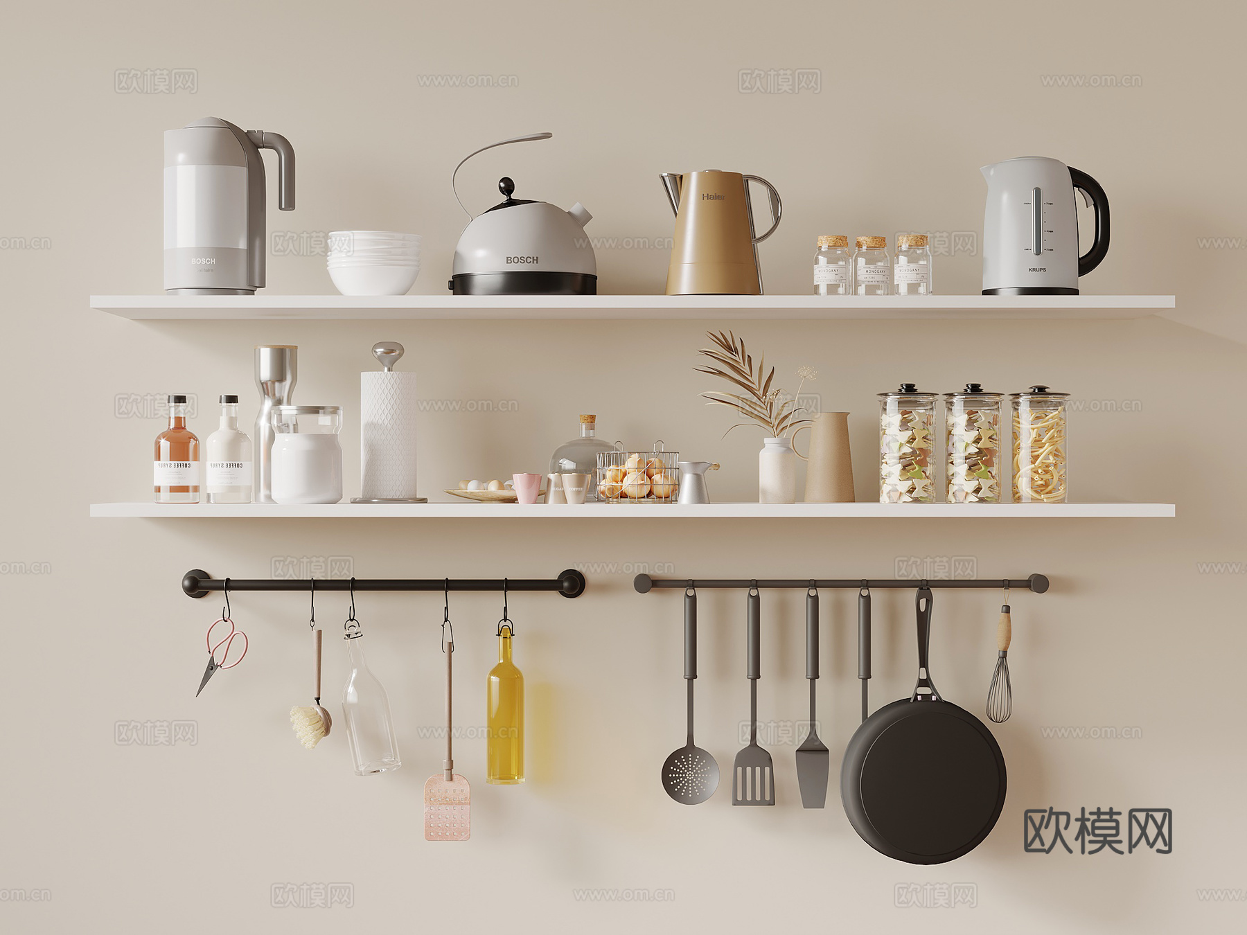 厨具 现代厨房用品 调味瓶 电器 铲子勺子 锅su模型