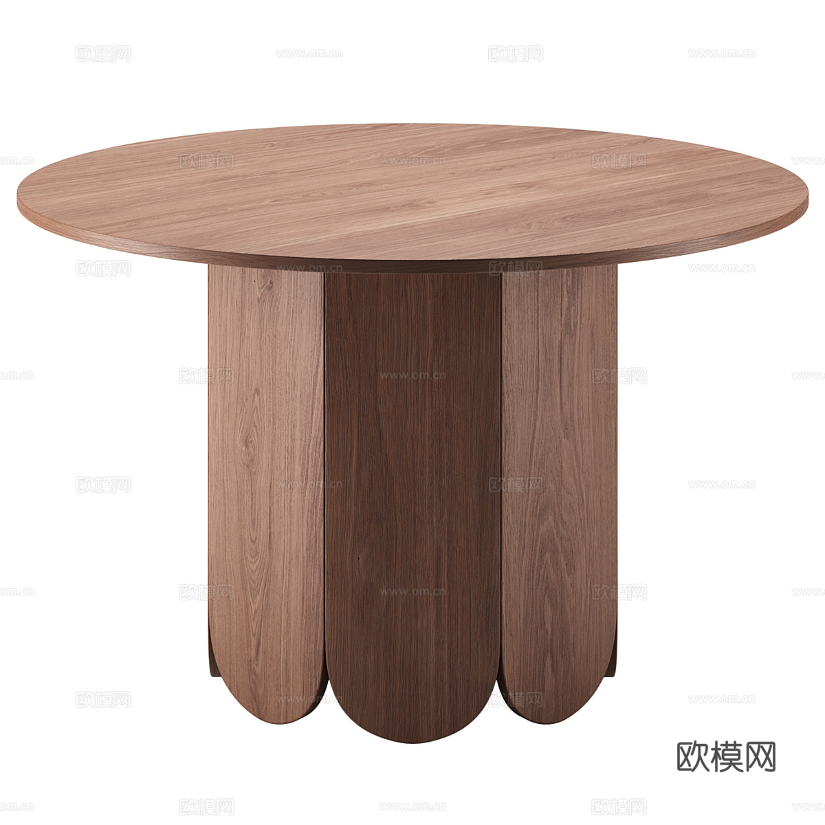 现代意式实木圆餐桌3d模型