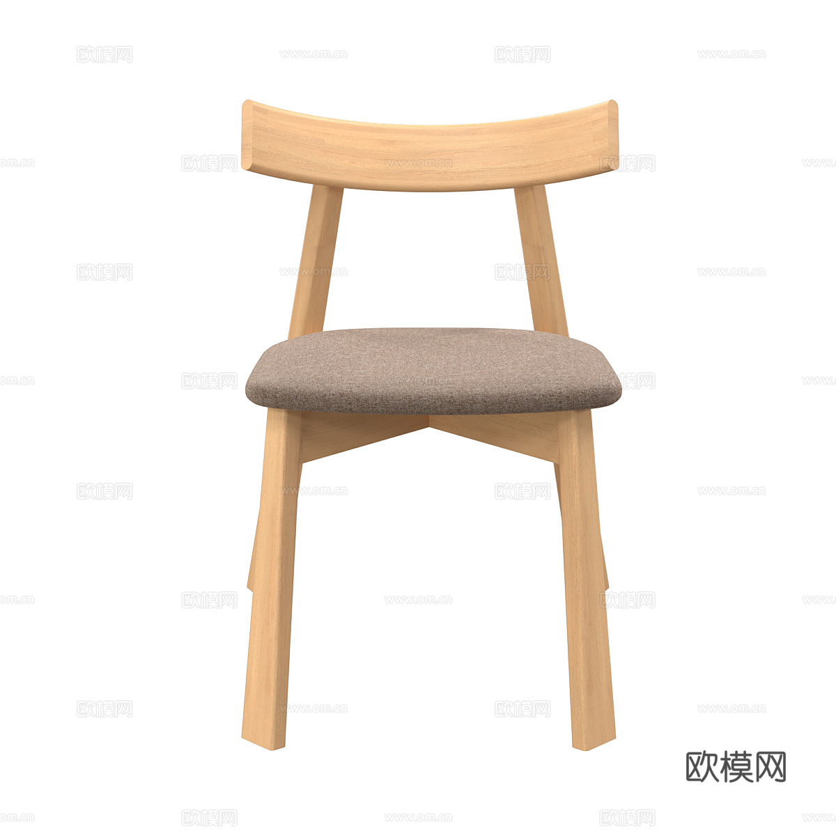 现代意式木质单椅3d模型