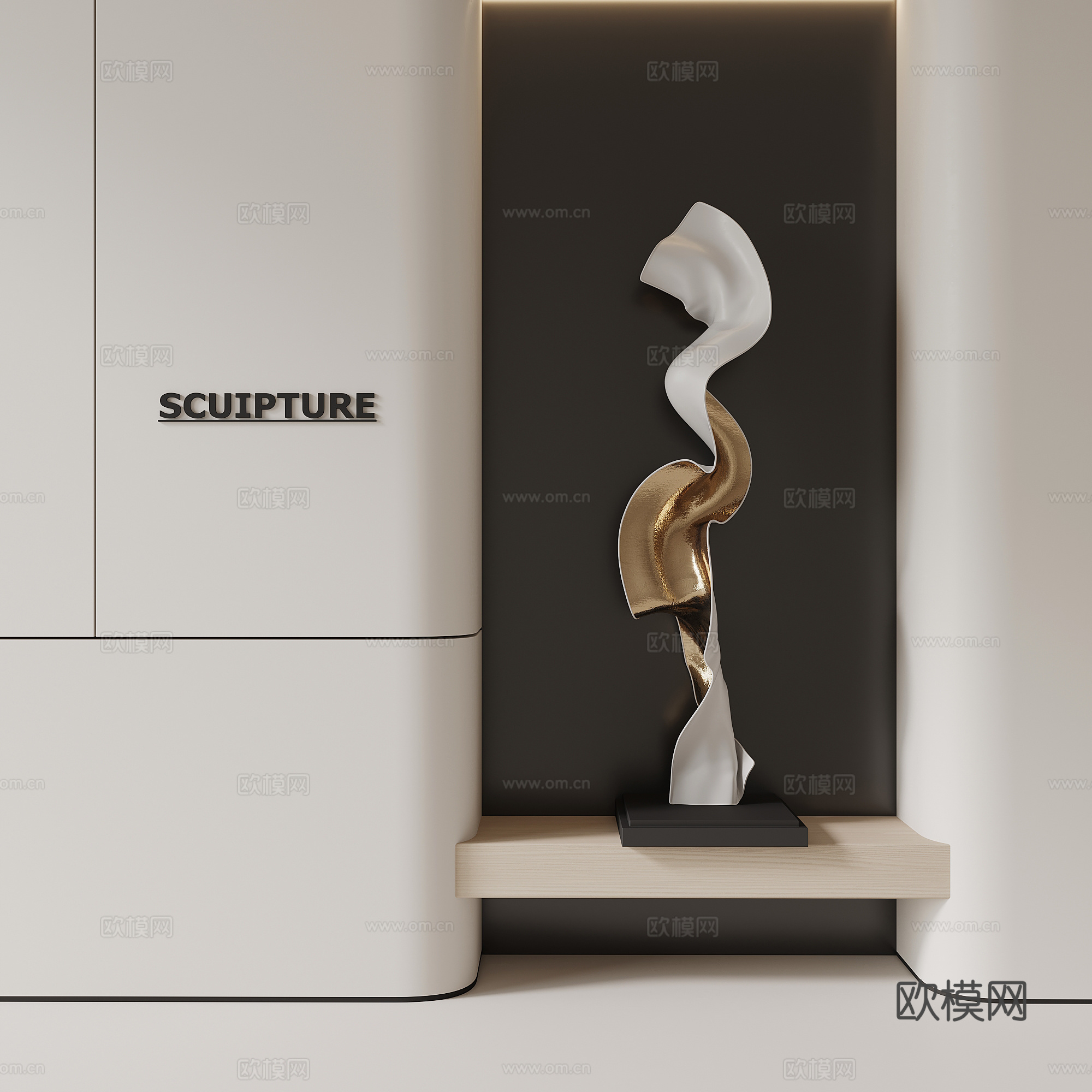 雕塑 现代简约雕塑 雕塑摆件 艺术装置3d模型
