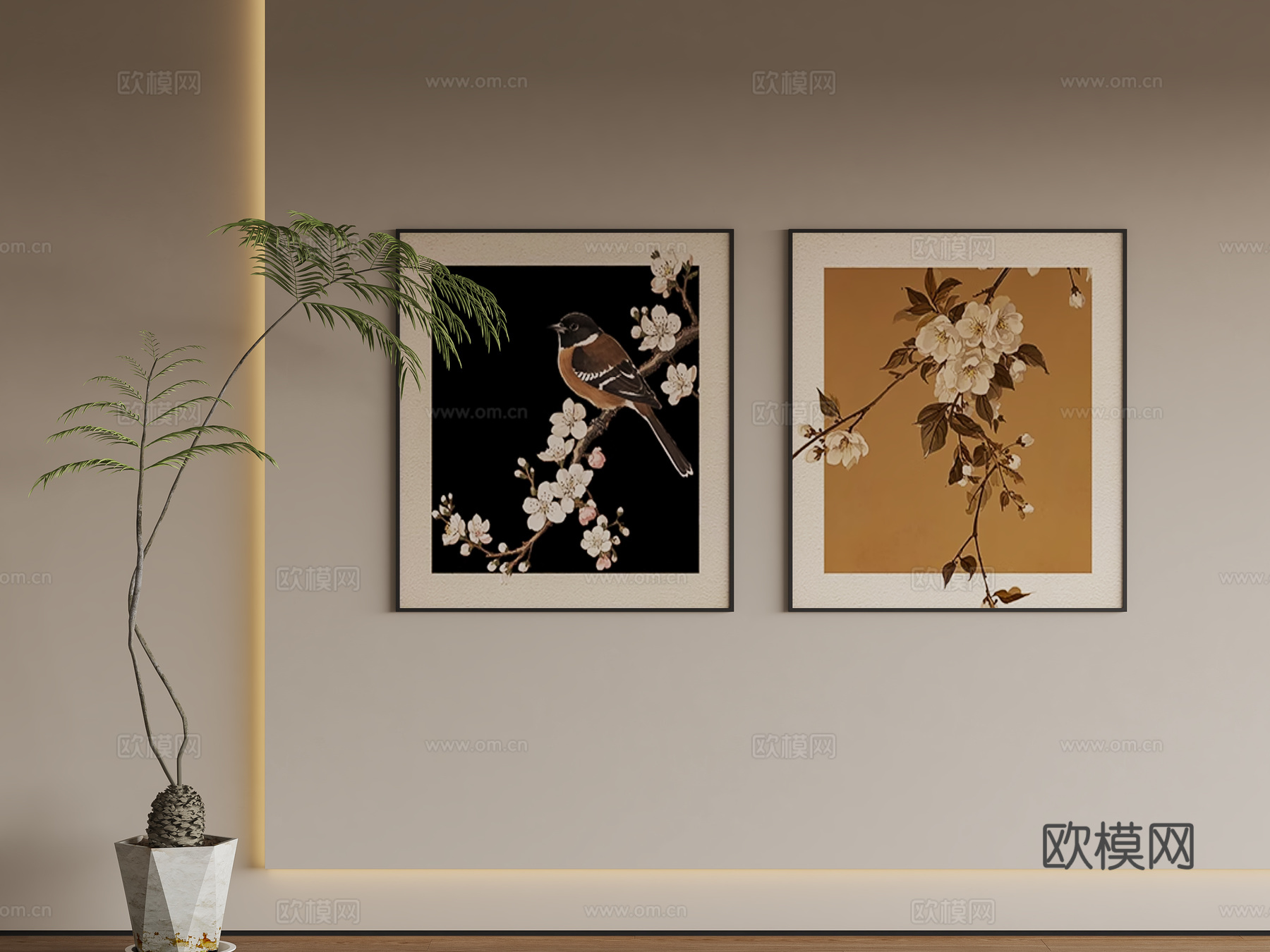 中古风挂画su模型