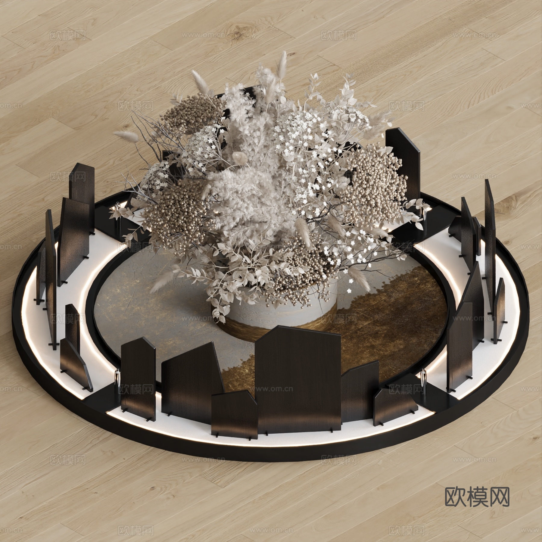 现代绿植摆件 装饰盆栽su模型