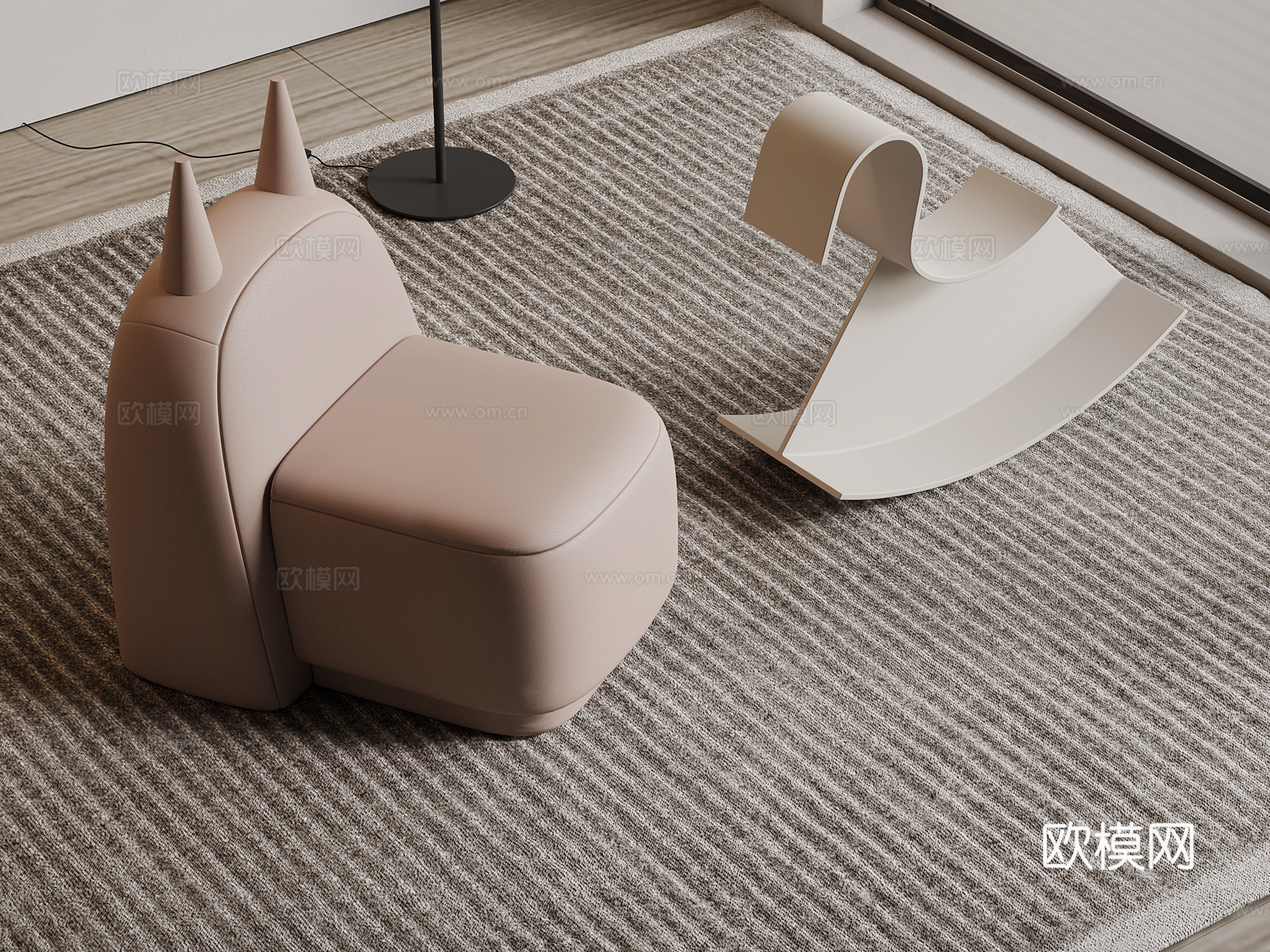 现代儿童椅3d模型