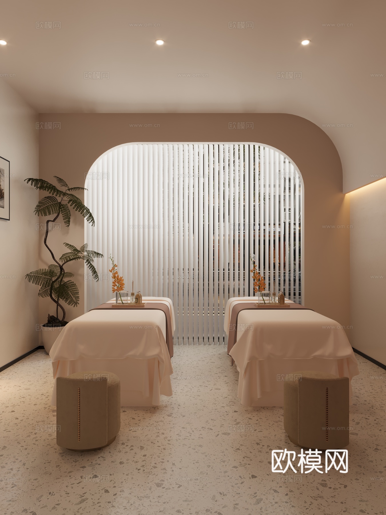现代极简美容院_美容院前台_店_按摩3D模型现代极简美容院3d模型