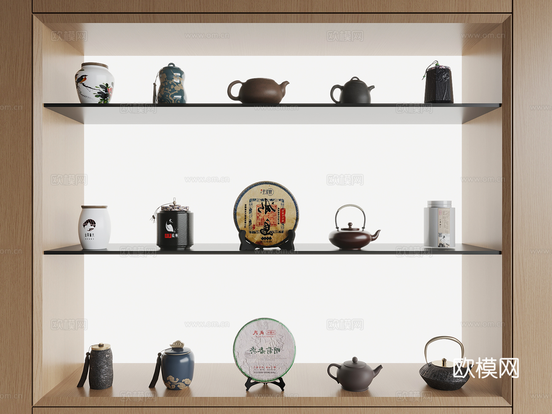 茶柜 现代茶柜 茶具 茶壶su模型