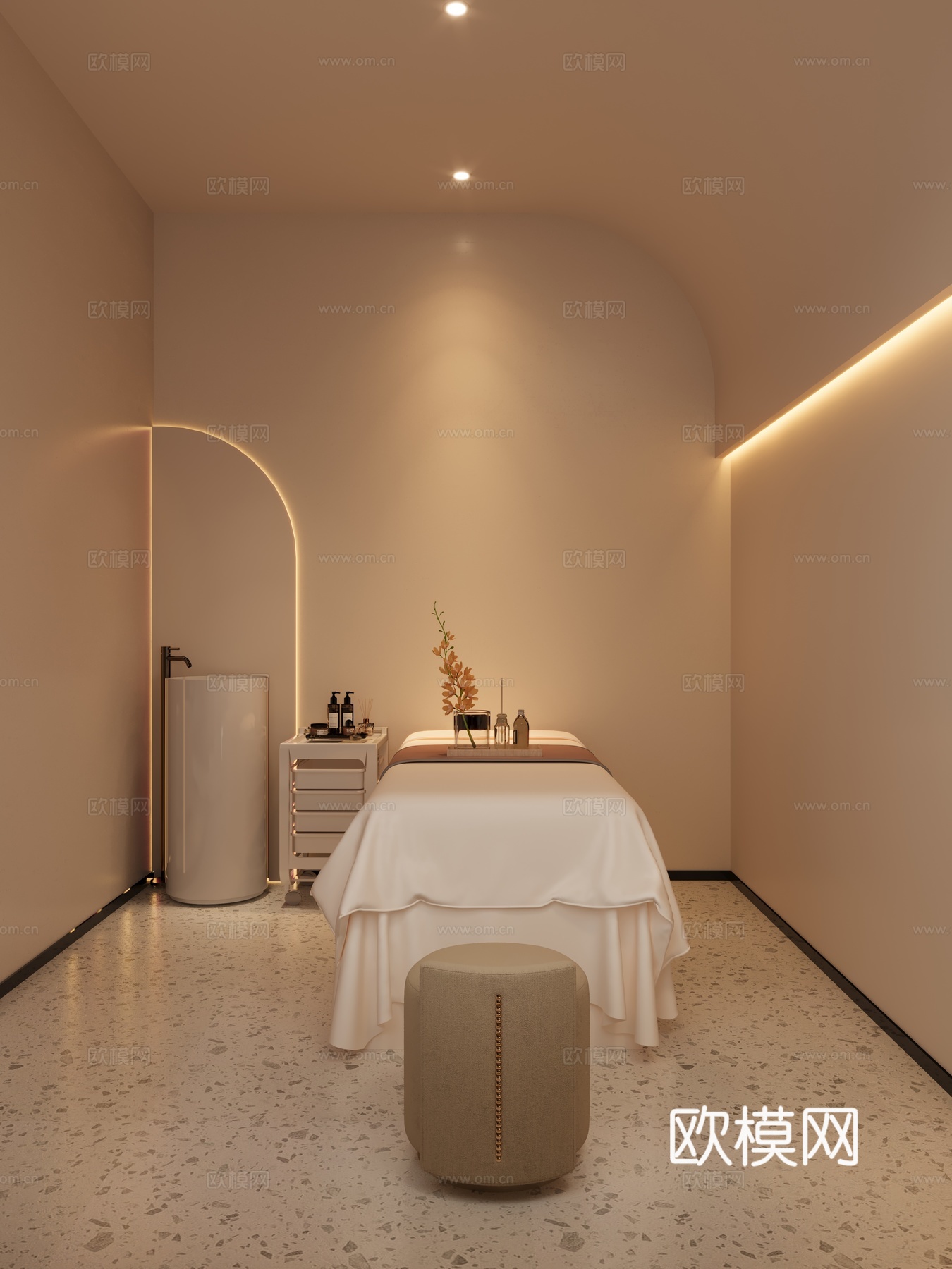 现代极简美容院_美容院前台_店_按摩3D模型现代极简美容院3d模型