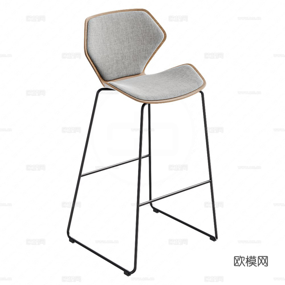 现代极简吧台椅3d模型
