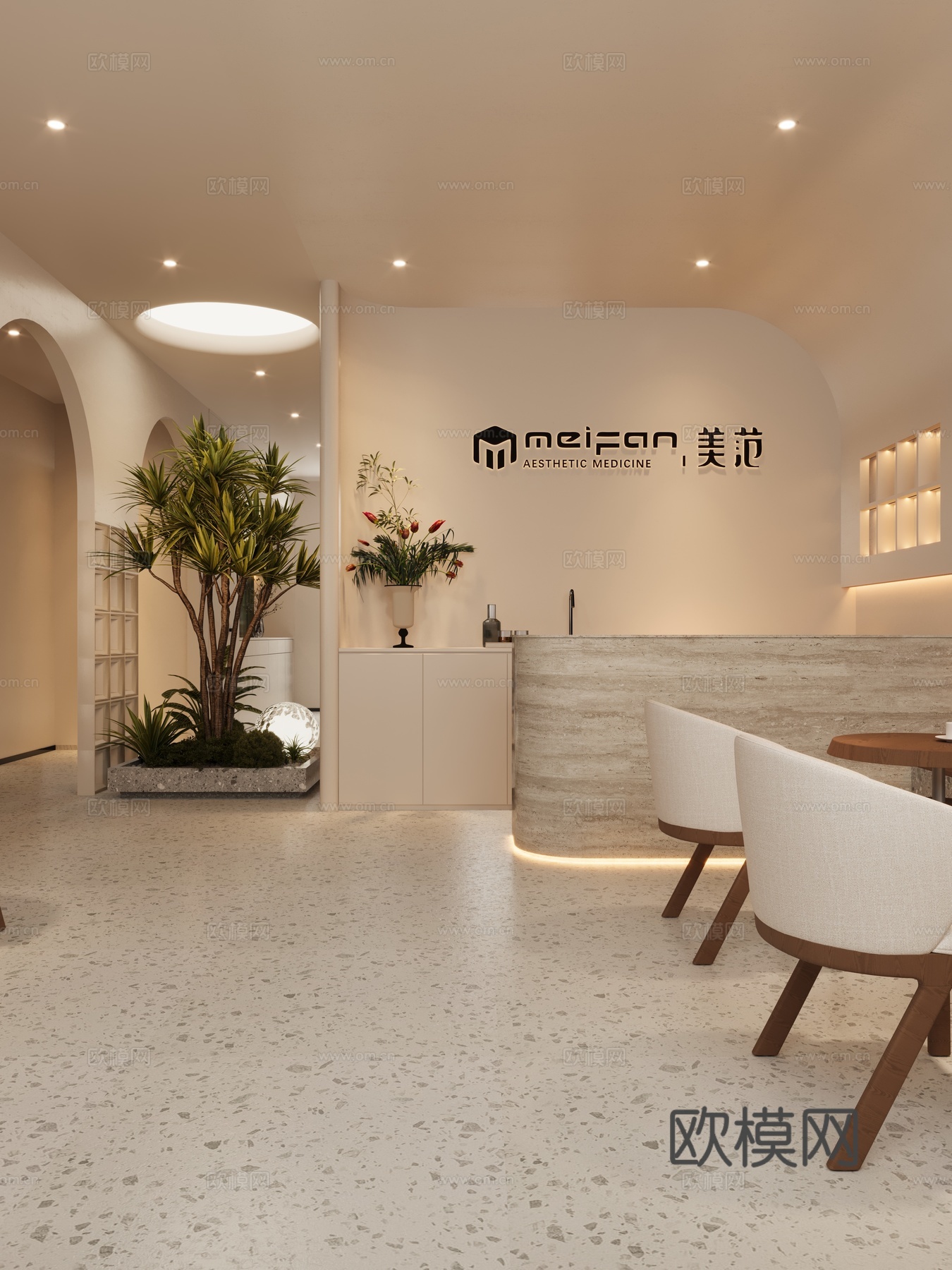 现代极简美容院_美容院前台_店_按摩3D模型现代极简美容院3d模型