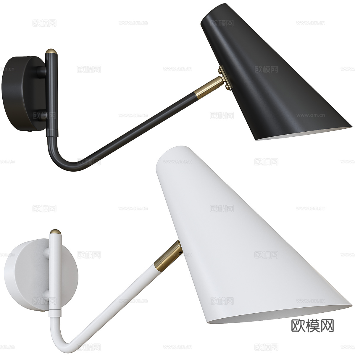现代意式极简金属壁灯3d模型