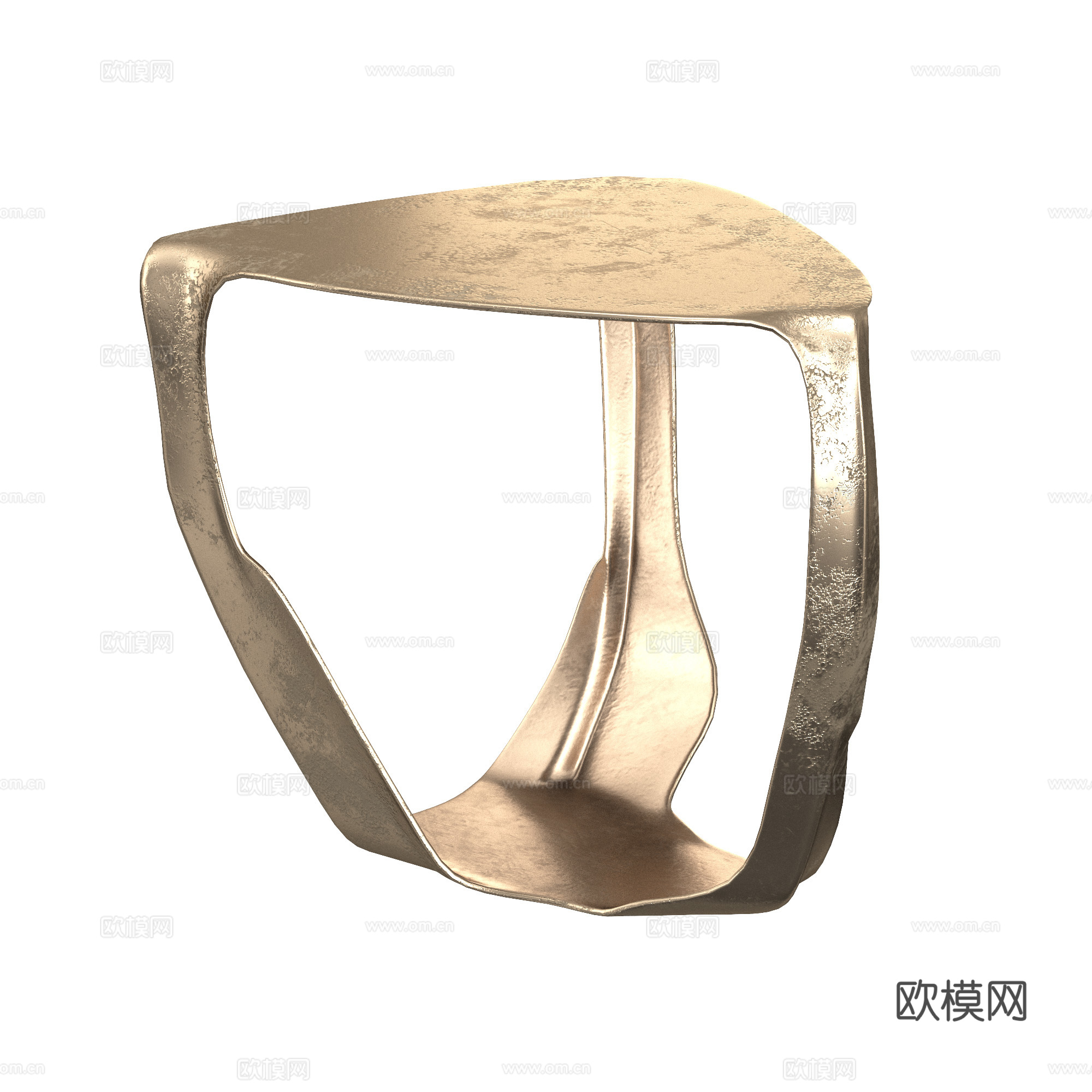现代轻奢金属边几3d模型