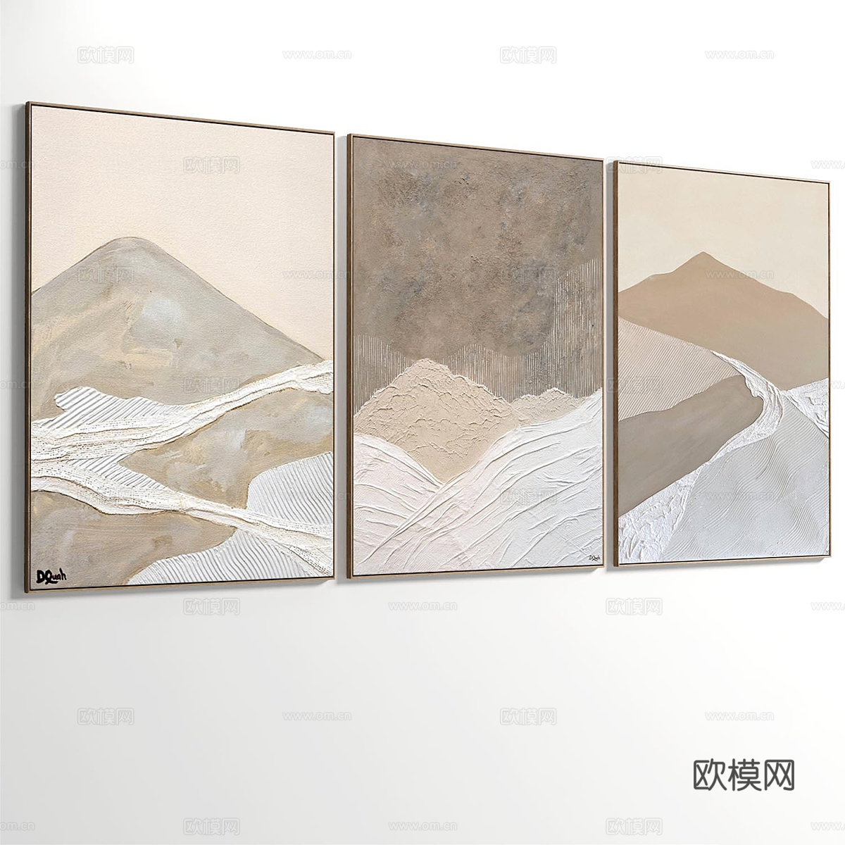 新中式装饰挂画3d模型
