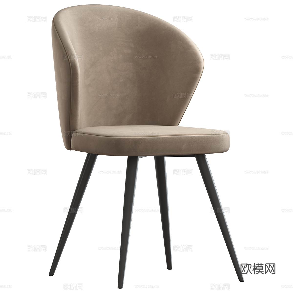 现代意式布艺单椅3d模型