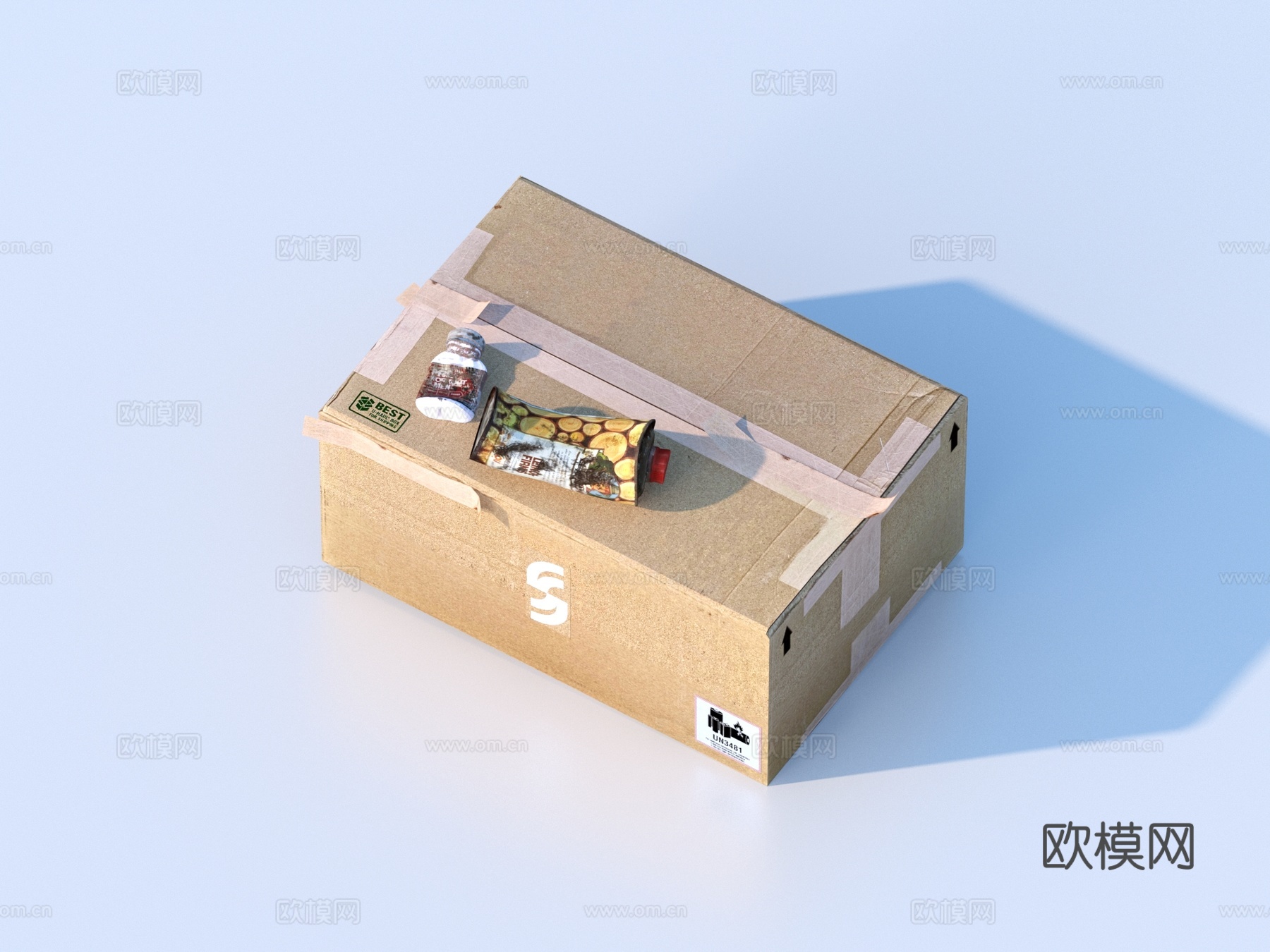 废品 纸壳箱 纸箱 纸板箱3d模型