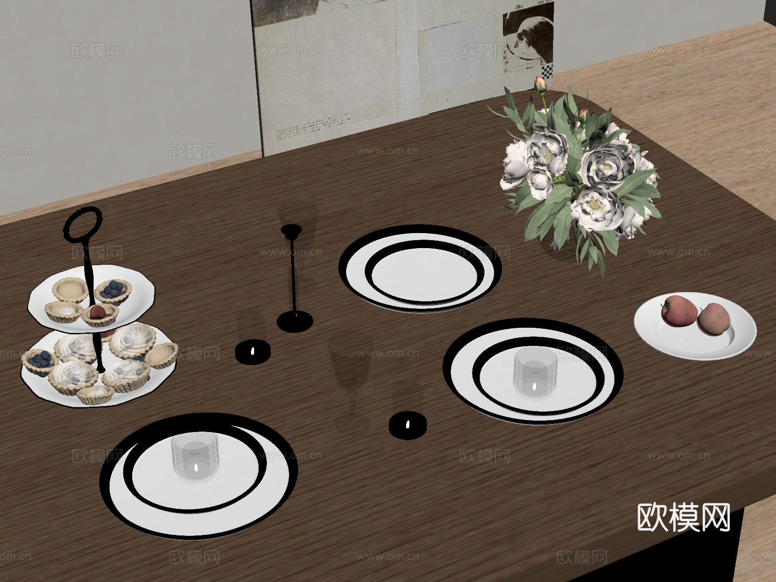 餐具 现代餐具su模型