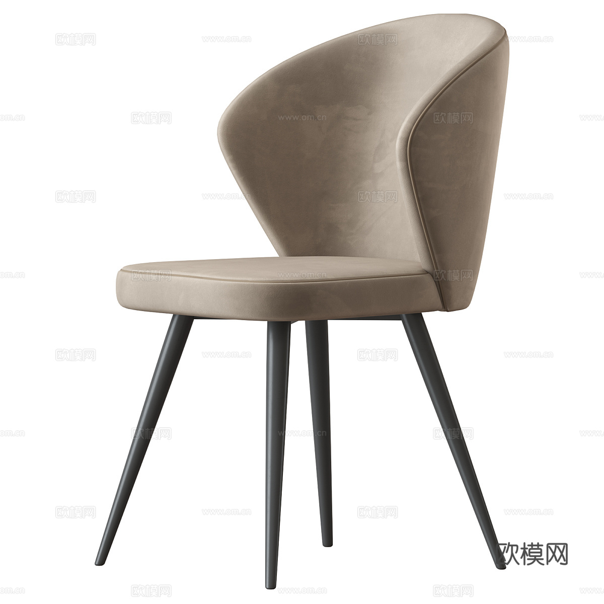 现代意式布艺单椅3d模型